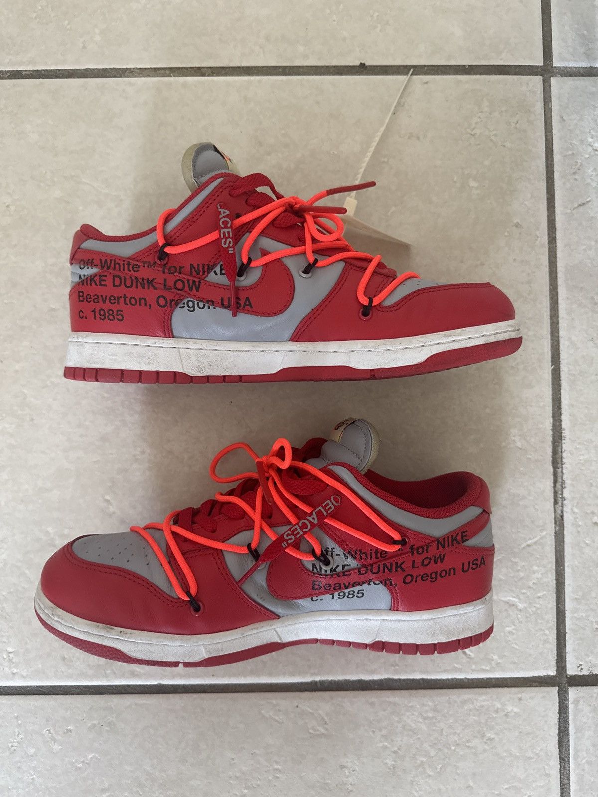 Nike × Off-White NIKE X OFF-WHITE X DUNK LOW 'UNIVERSITY RED' Size US 9 / EU 42 - 2 Thumbnail