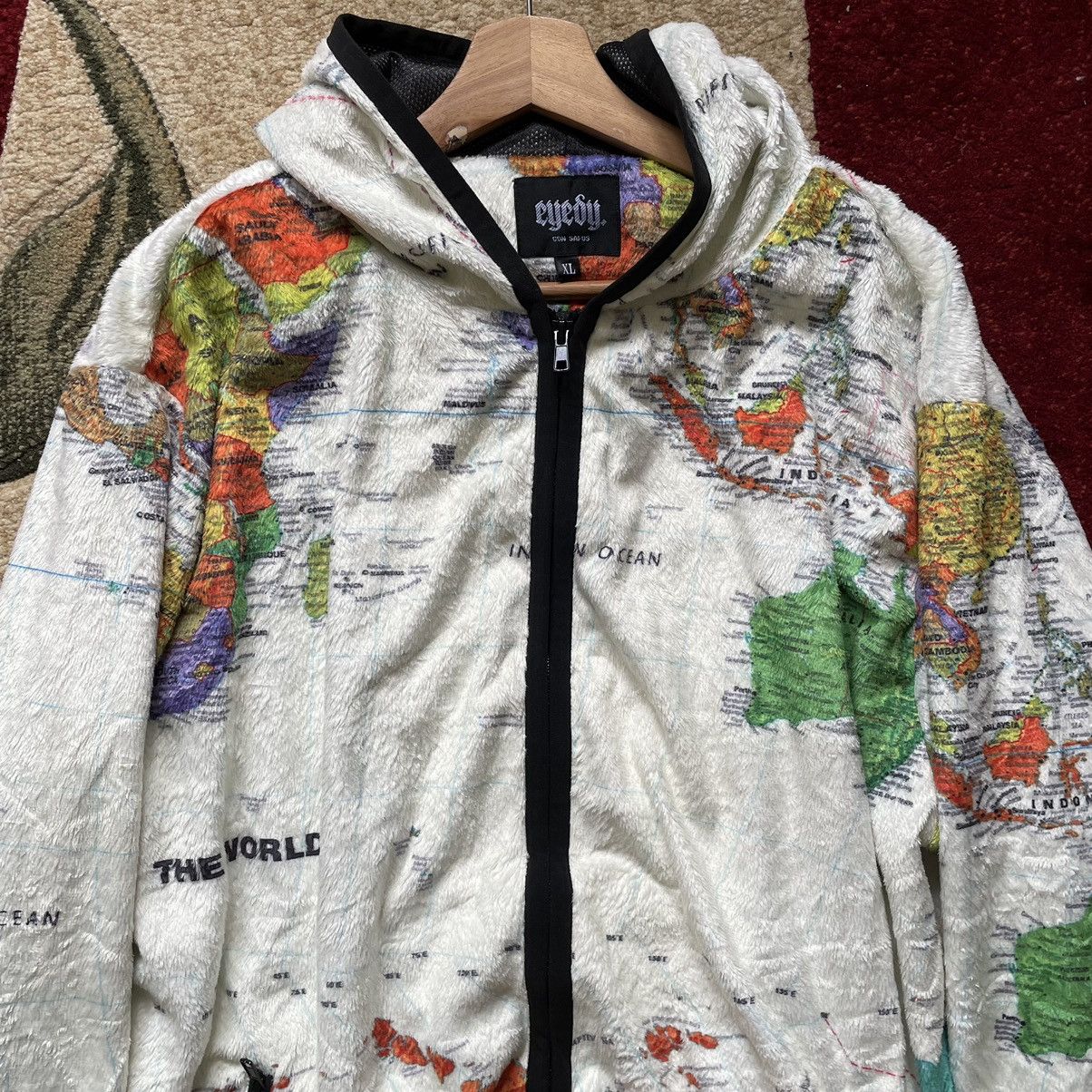 Vintage Vintage Map of Earth Fleece Hoodie Kurt Cobain Size US XL / EU 56 / 4 - 3 Thumbnail