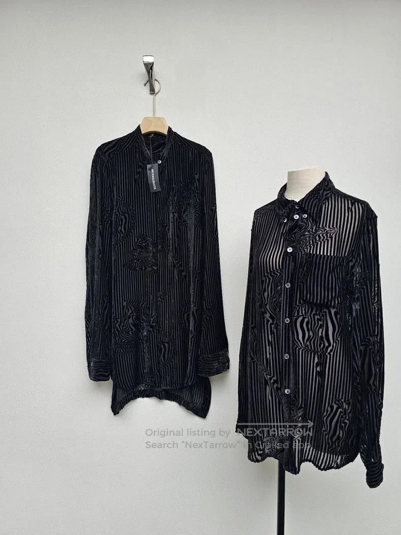 Ann Demeulemeester Ann Demeulemeester Black Velvet Shirt Coat. Size US M / EU 48-50 / 2 - 1 Thumbnail