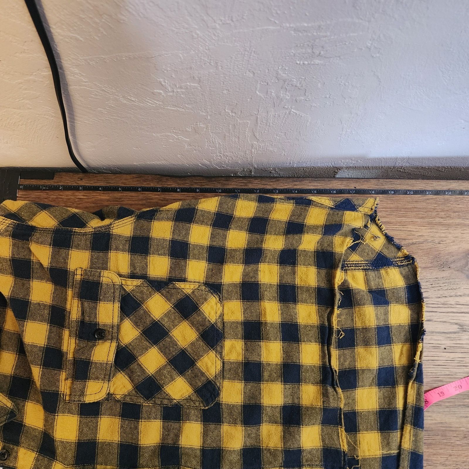 Bdg BDG L Crop Top Flannel Yellow/Navy Check - Chic & Cozy Size L / US 10 / IT 46 - 8 Thumbnail