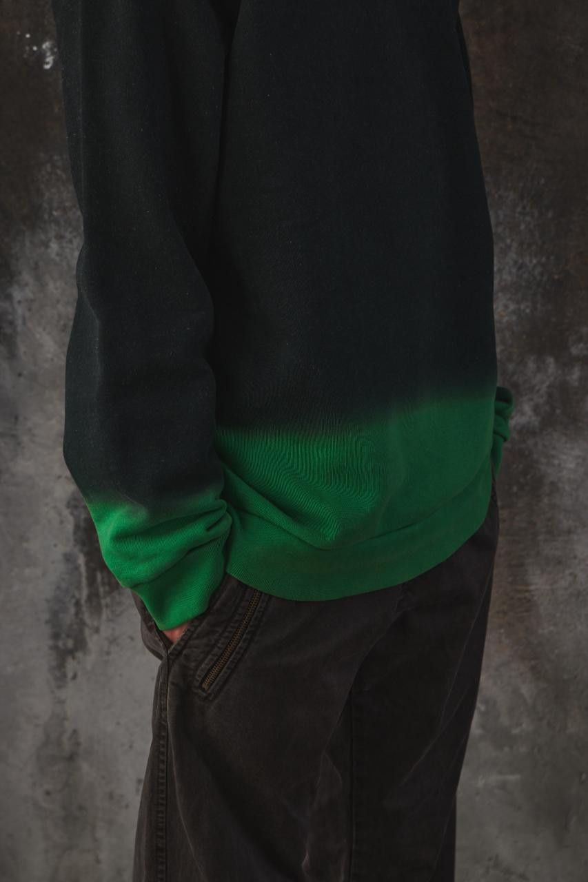 Raf Simons Raf Simons SS12 Black/Green Dip Dye Ombre Sweatshirt Size US L / EU 52-54 / 3 - 5 Thumbnail