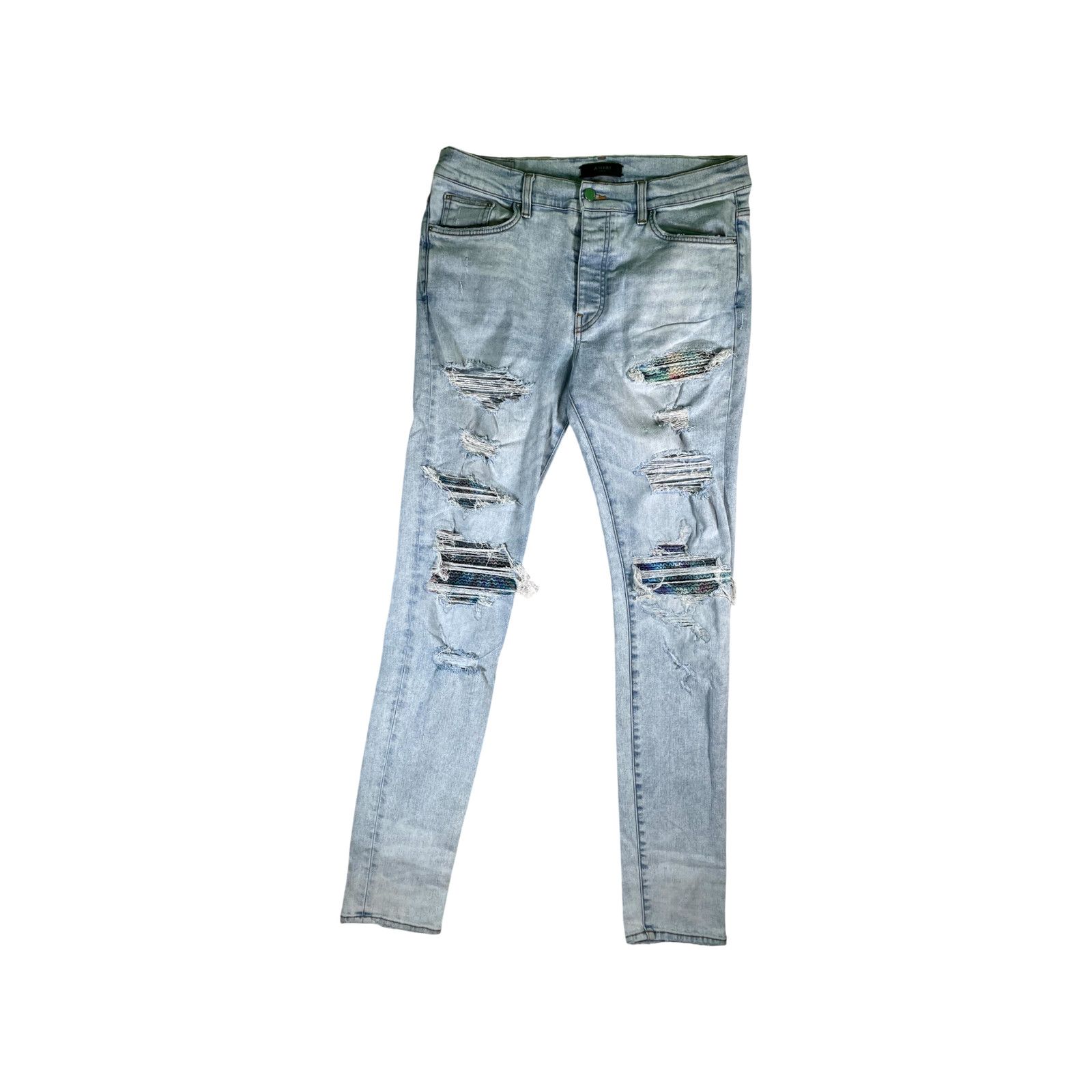 Amiri Amiri MX1 Patch Light Wash & Rainbow Jeans Size US 36 / EU 52 - 1 Thumbnail