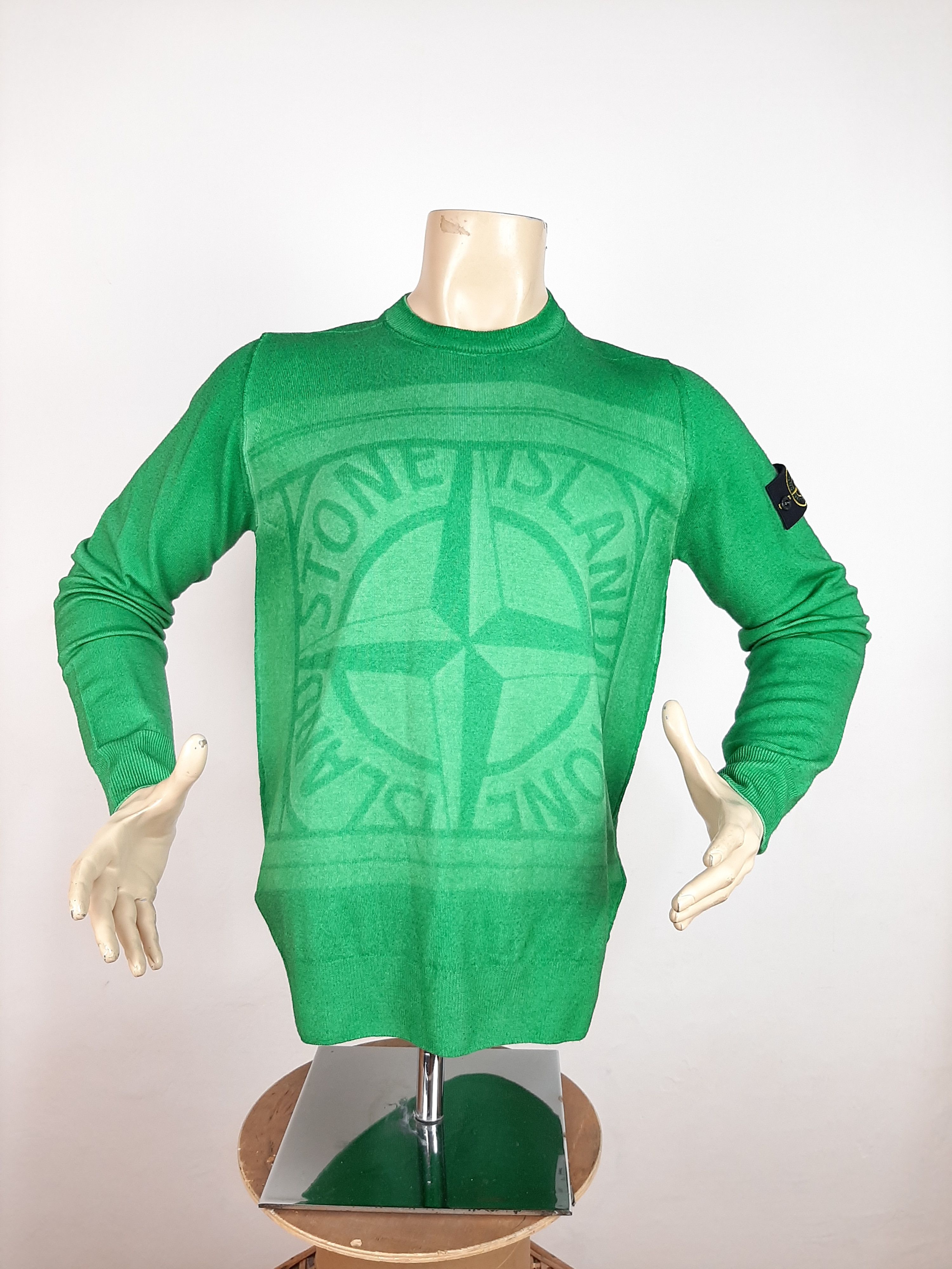 Stone Island Stone Island Compass Motif Sweater Green Men's Size M Size US M / EU 48-50 / 2 - 4 Thumbnail