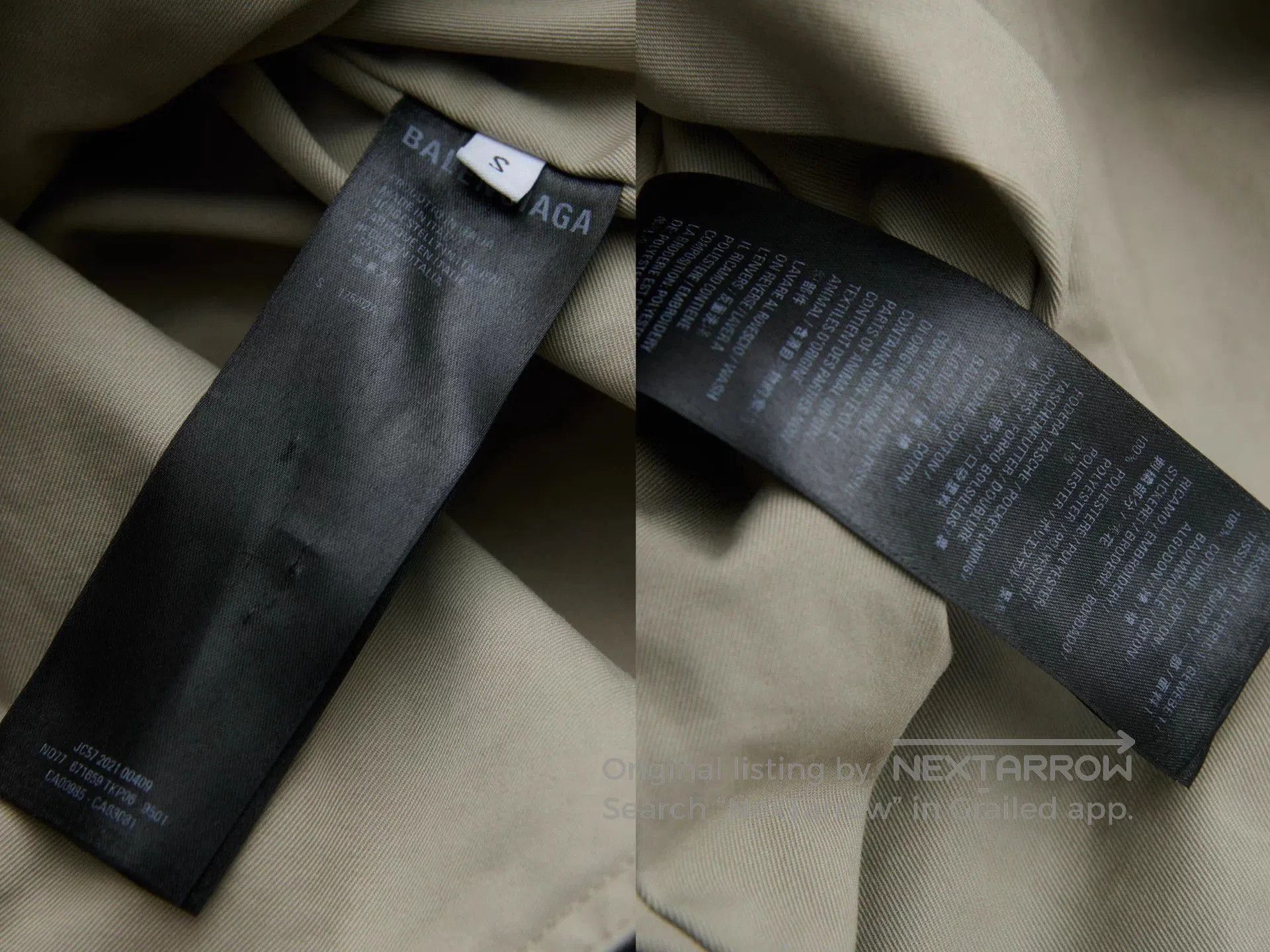 Balenciaga Beige Hooded Light Jacket with Drawstring Waist. Size US S / EU 44-46 / 1 - 9 Thumbnail