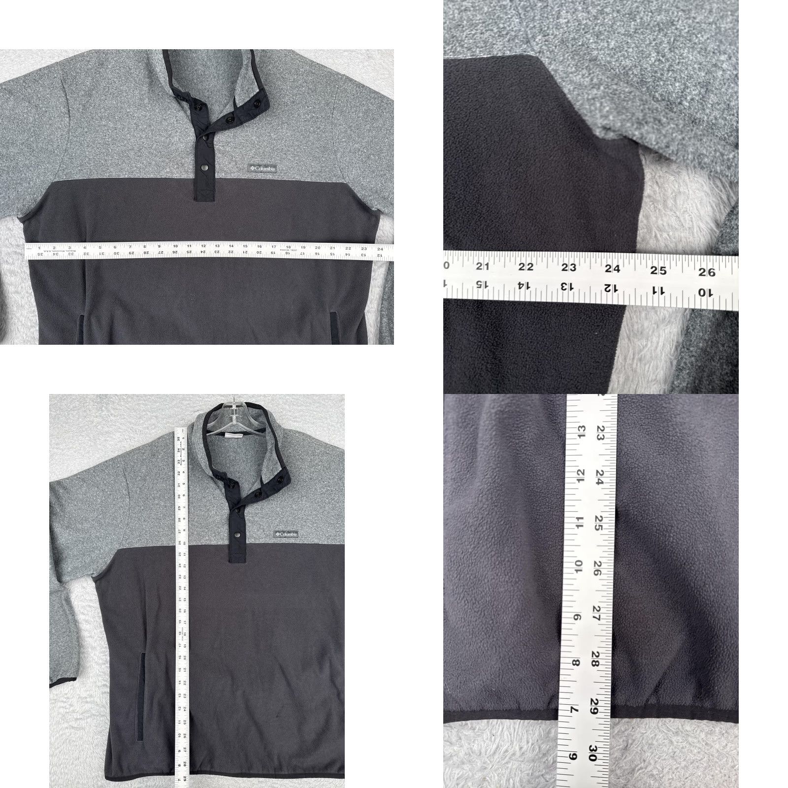 Black Halo Columbia Fleece Pullover Mens XL Gray Black Colorblock Pockets Mock Neck Half Snap XM0671 Sweatshirt Outdoor Winter Size US XL / EU 56 / 4 - 8 Thumbnail