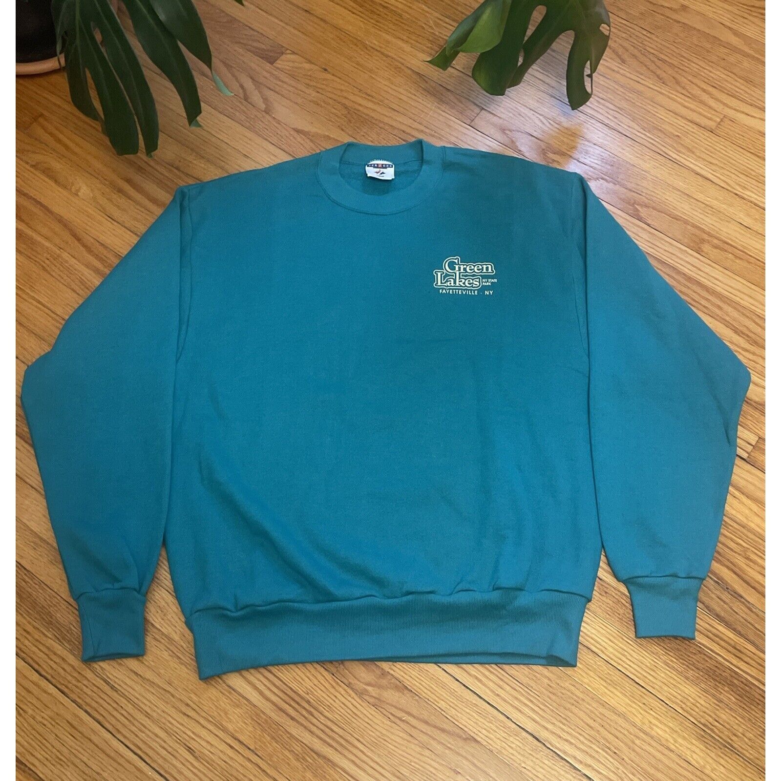 Jerzees Vintage 90s Large Green Lake State Park New York Crewneck Sw Size US L / EU 52-54 / 3 - 1 Thumbnail