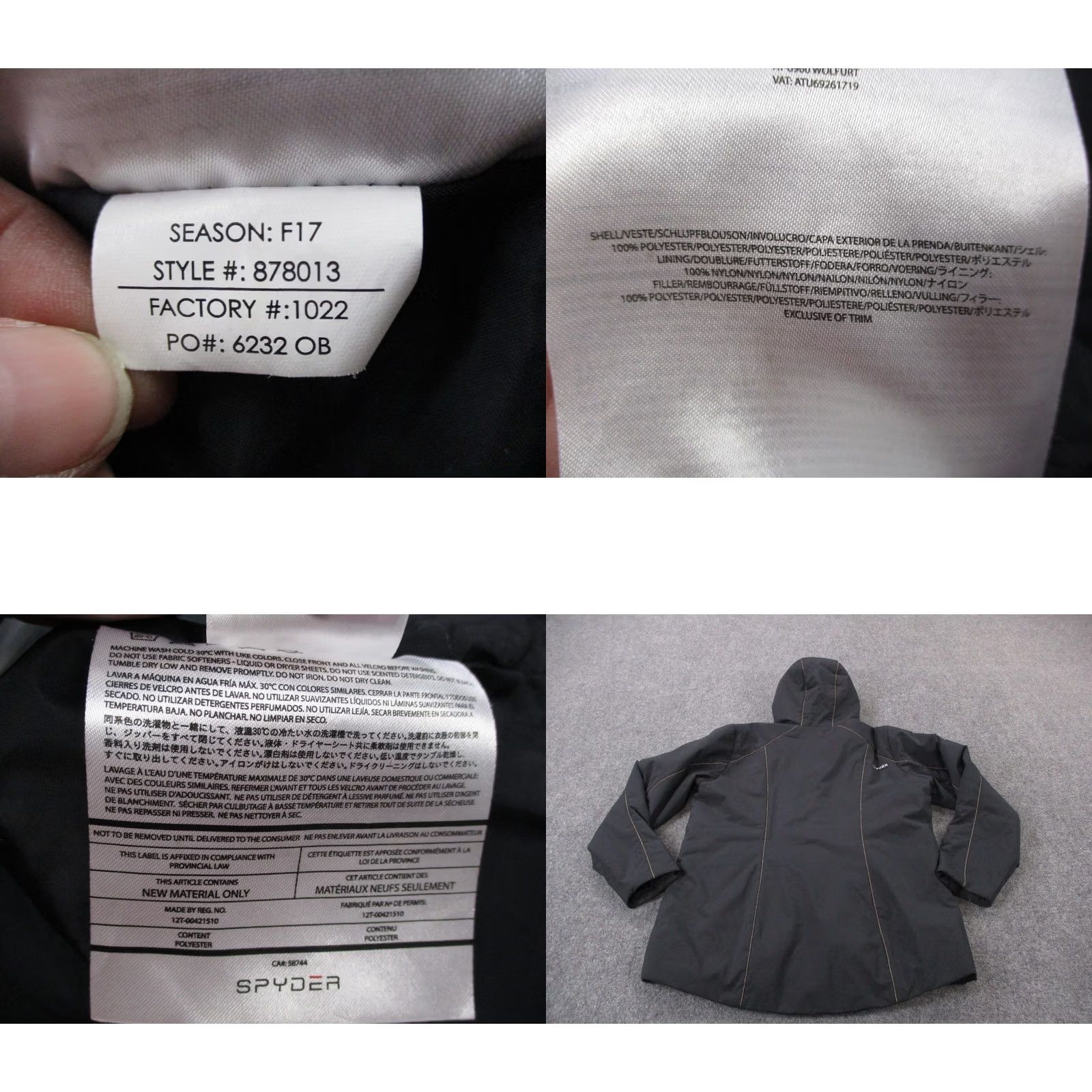 Spyder Spyder Jacket Women's XL Black Rain Coat Outdoors Hiking Logo Zip Pockets Windbreaker Insulated Size XL / US 12-14 / IT 48-50 - 8 Thumbnail