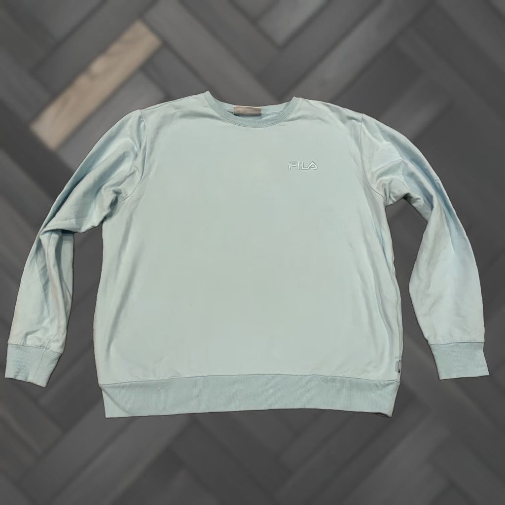 Fila FILA Crewneck Sweatshirt Mens XL Light Blue Long Sleeve Pullover Active Size US XL / EU 56 / 4 - 1 Thumbnail