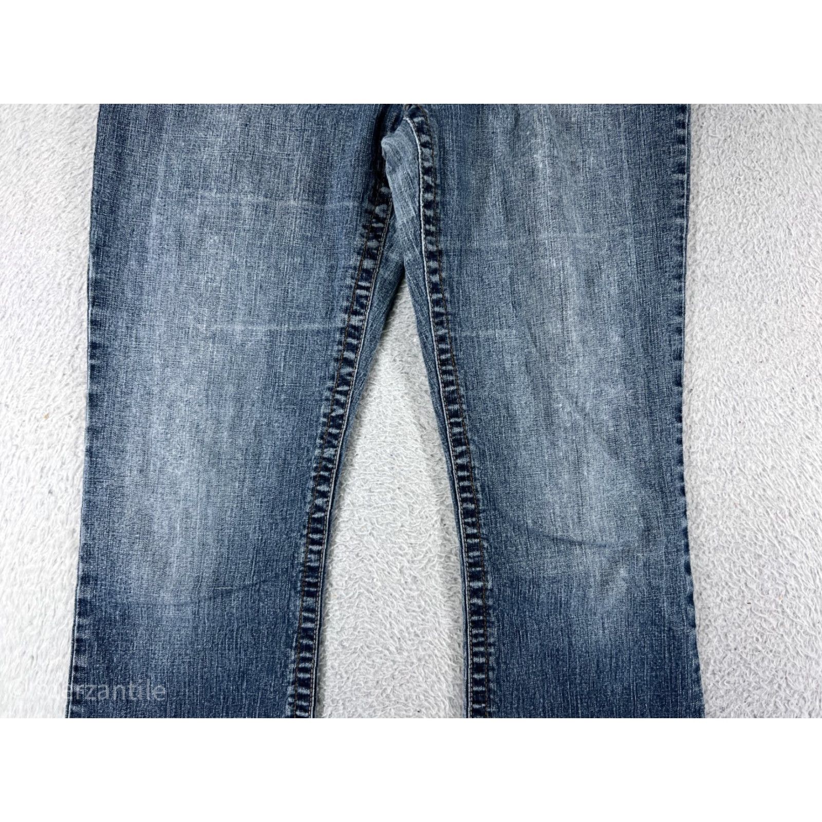 Denime SO Jeans Jeans Blue Denim Low Rise Bootcut 11 Women Cotton Blend 5-Pocket Embroidered Zipper Button Blue Wash Denim SO Womens 11 Jeans Size 32" / US 10 / IT 46 - 6 Thumbnail