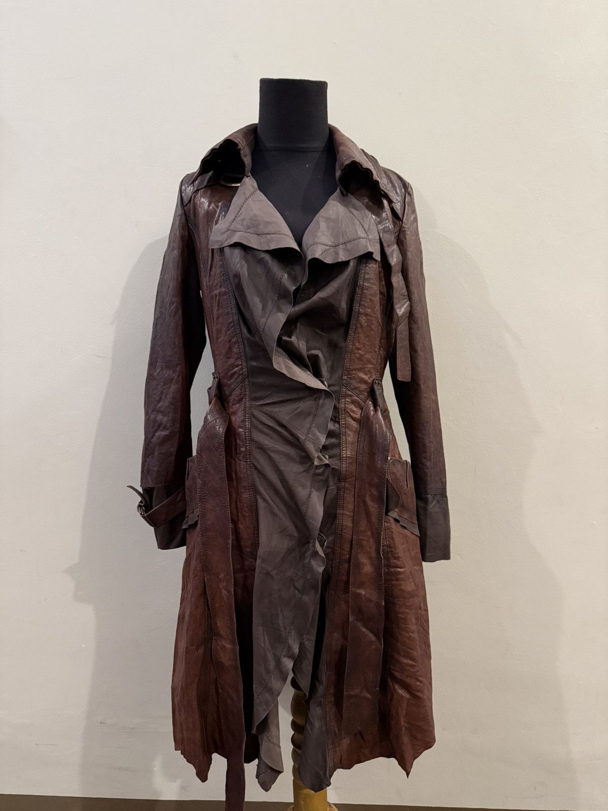 14th Addiction 2000’s avant-garde Leather coat korean designer brand tankus Size S / US 4 / IT 40 - 5 Thumbnail
