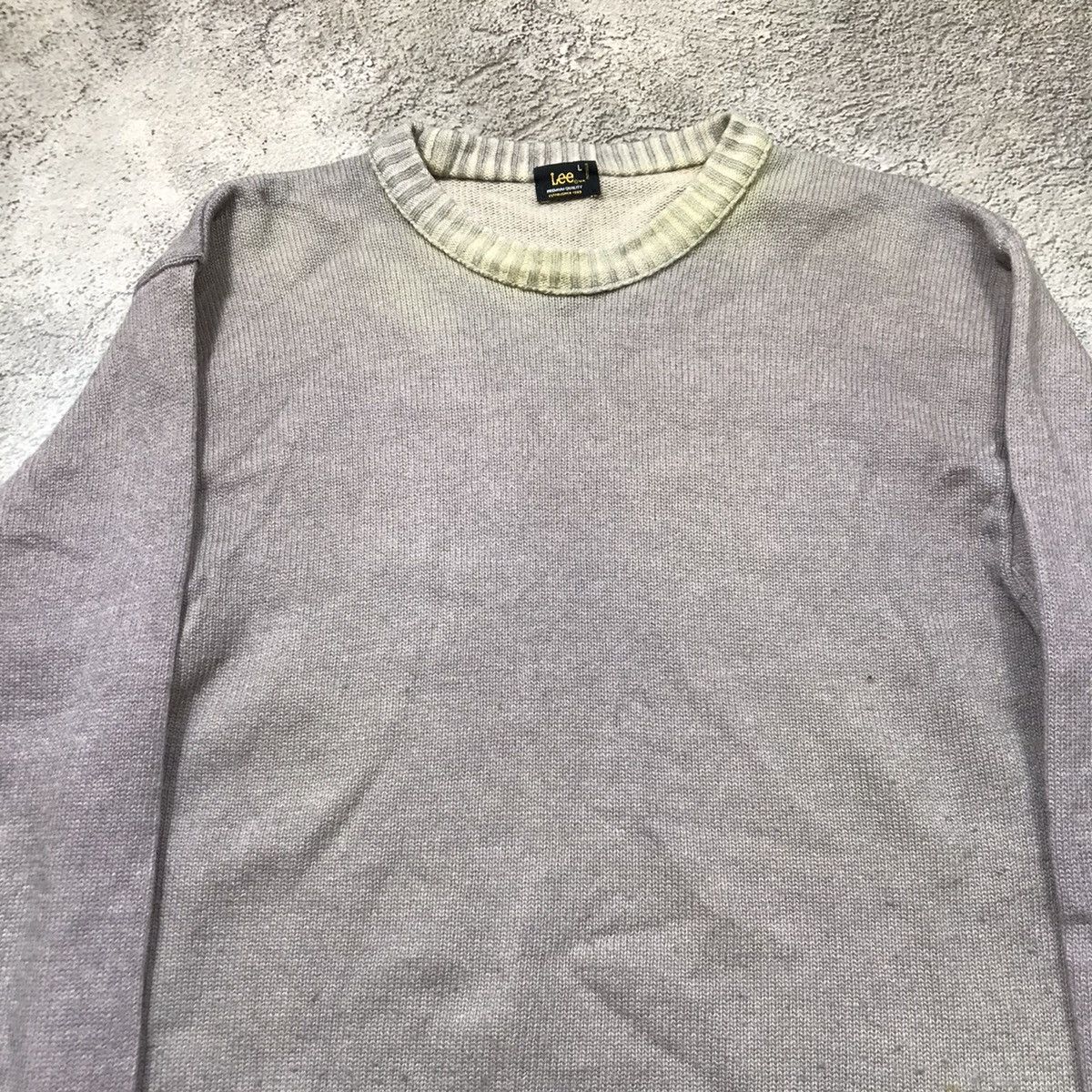 Vintage Vintage 90s Lee Oversized Knit Sweater Y2K Grunge Bleached L Size US L / EU 52-54 / 3 - 3 Thumbnail