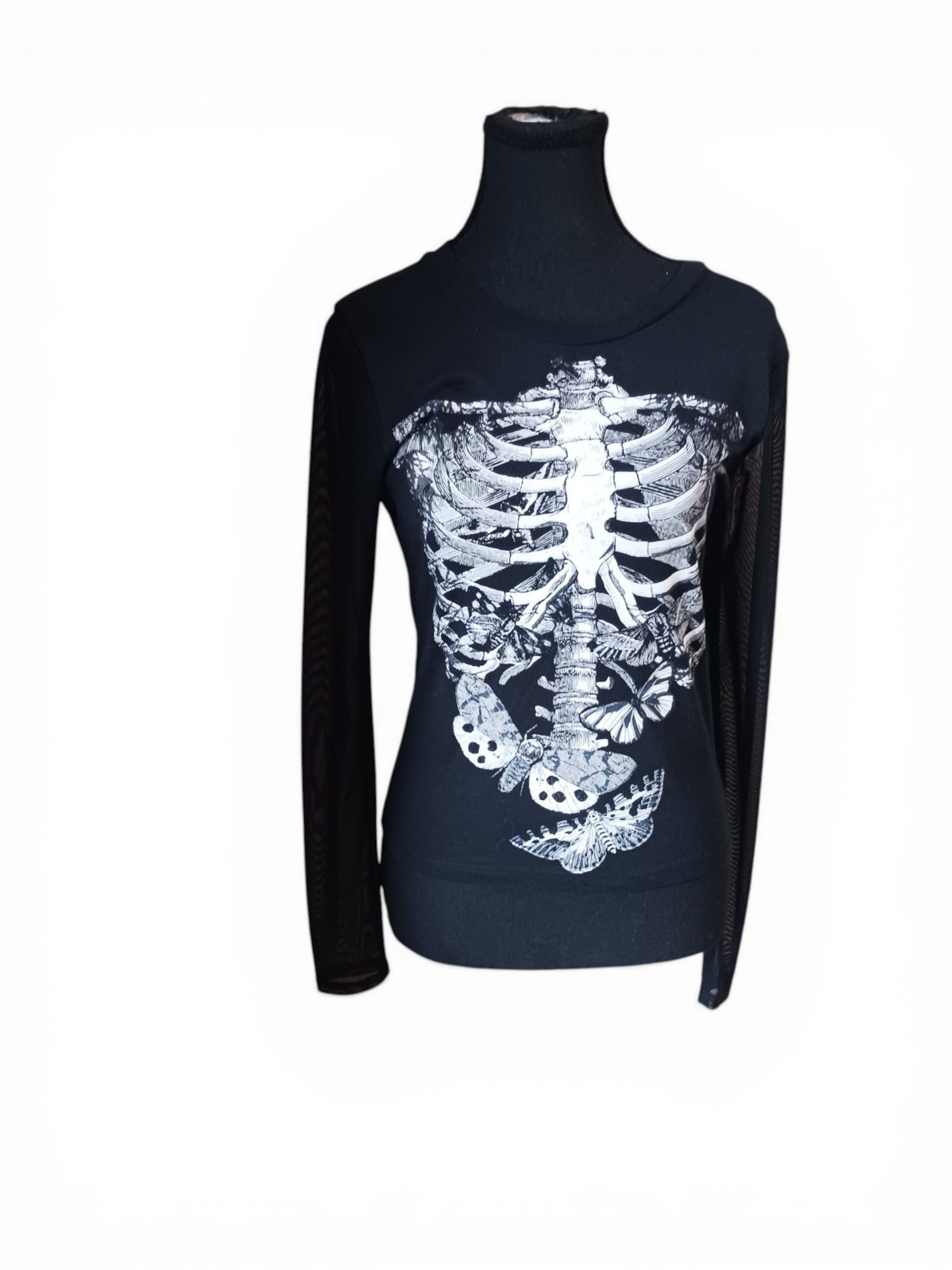 Hot Topic Hot Topic Social Collision Rib Cage Moth Mesh Sleeve Top Size S / US 4 / IT 40 - 9 Thumbnail