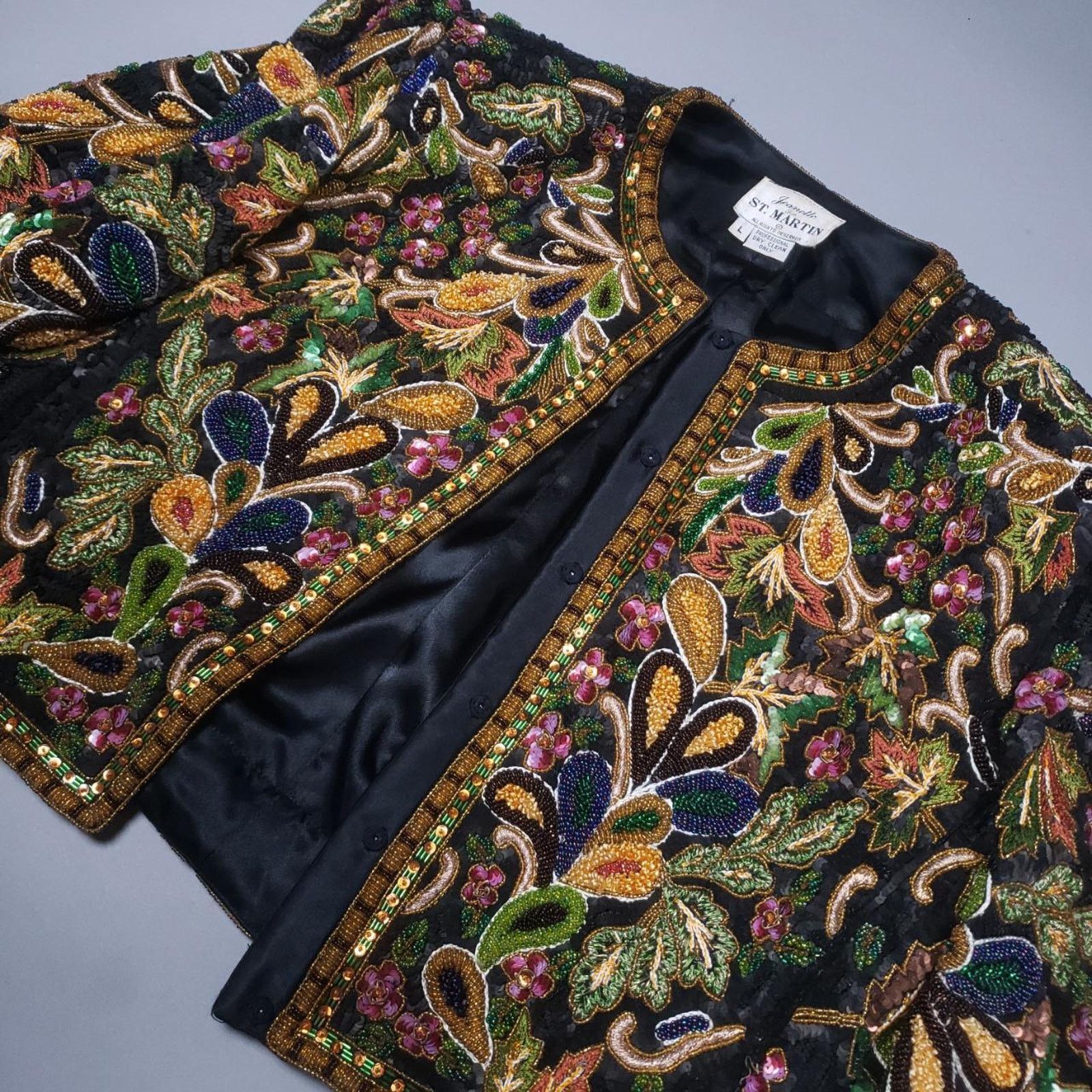 Other Rare 1980s Jeanette for St. Martin Couture Sequin Jacket Size M / US 6-8 / IT 42-44 - 2 Thumbnail