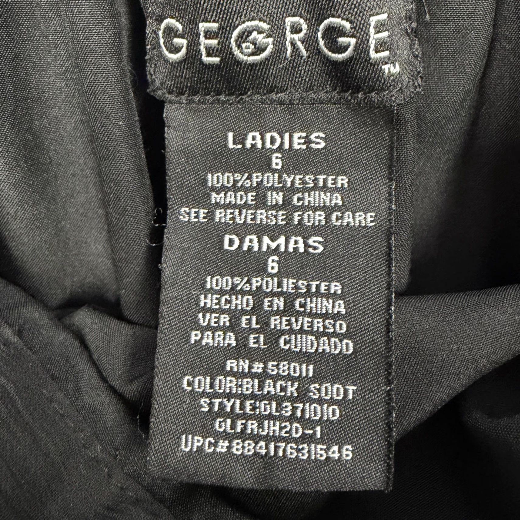 George VINTAGE George Skirt 6 Women Knee Length Black Lined A-Line Elastic Back Pull On Office Casual 90s Siren Grunge Whimsmigoth Size 28" / US 6 / IT 42 - 4 Thumbnail