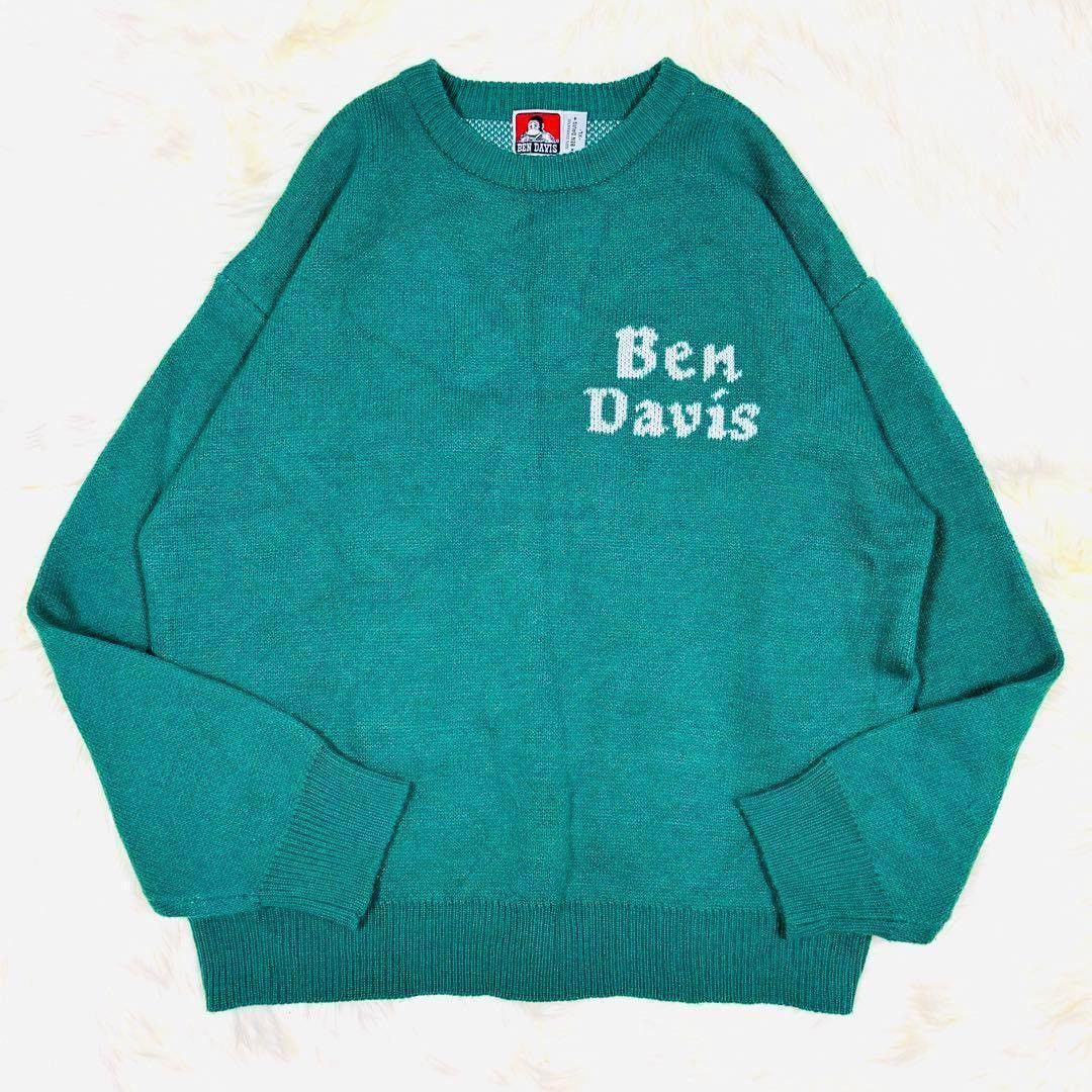 image of Ben Davis Green Acrylic Dice Sweater, Men's (Size XL)