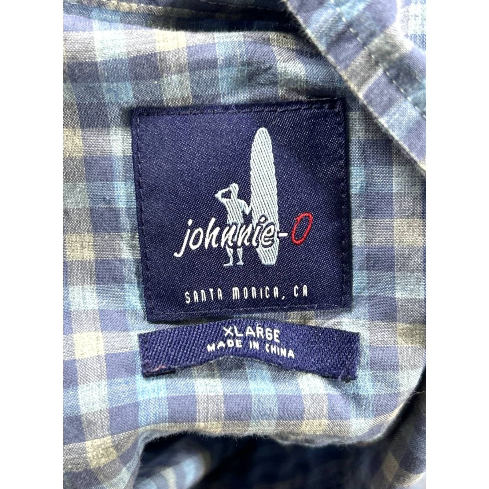 johnnie-O johnnie-O Shirt Mens XL Blue Gray Cotton Button Up Plaid Casual Button-Down Collared Classic Size US XL / EU 56 / 4 - 3 Thumbnail