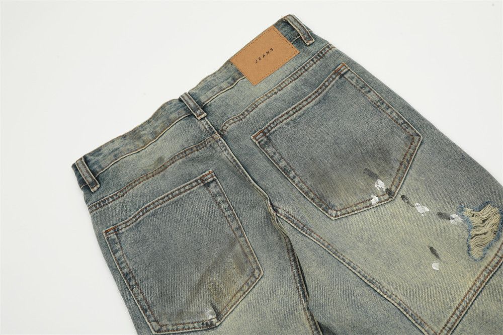 Japanese Brand Punk ink-splashed distressed heavy-duty ripped dirty jeans Size US 32 / EU 48 - 4 Thumbnail