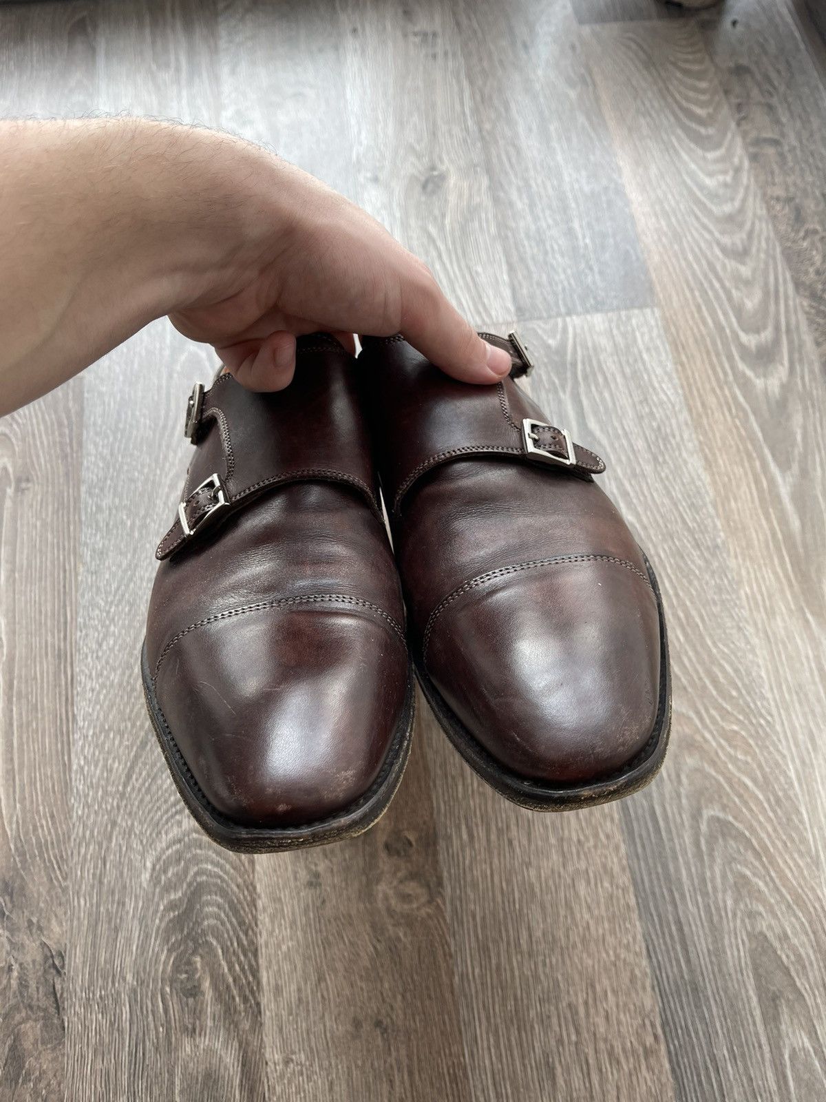 Santoni × Vintage Santoni Oxford Laced-Up In Black Leather Men shoes size 8 Size US 8.5 / EU 41-42 - 3 Thumbnail