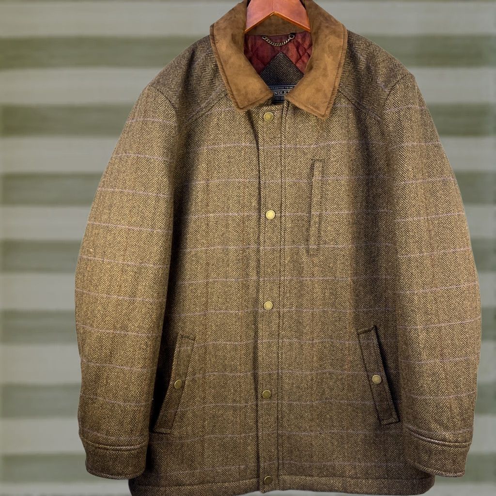 Pendleton VINTAGE Pendleton Wool Jacket Mens Large Brown Tweed Quilted Lined Insulated Pockets Mid-Length Wool Tw ed Jacket Size US L / EU 52-54 / 3 - 1 Thumbnail
