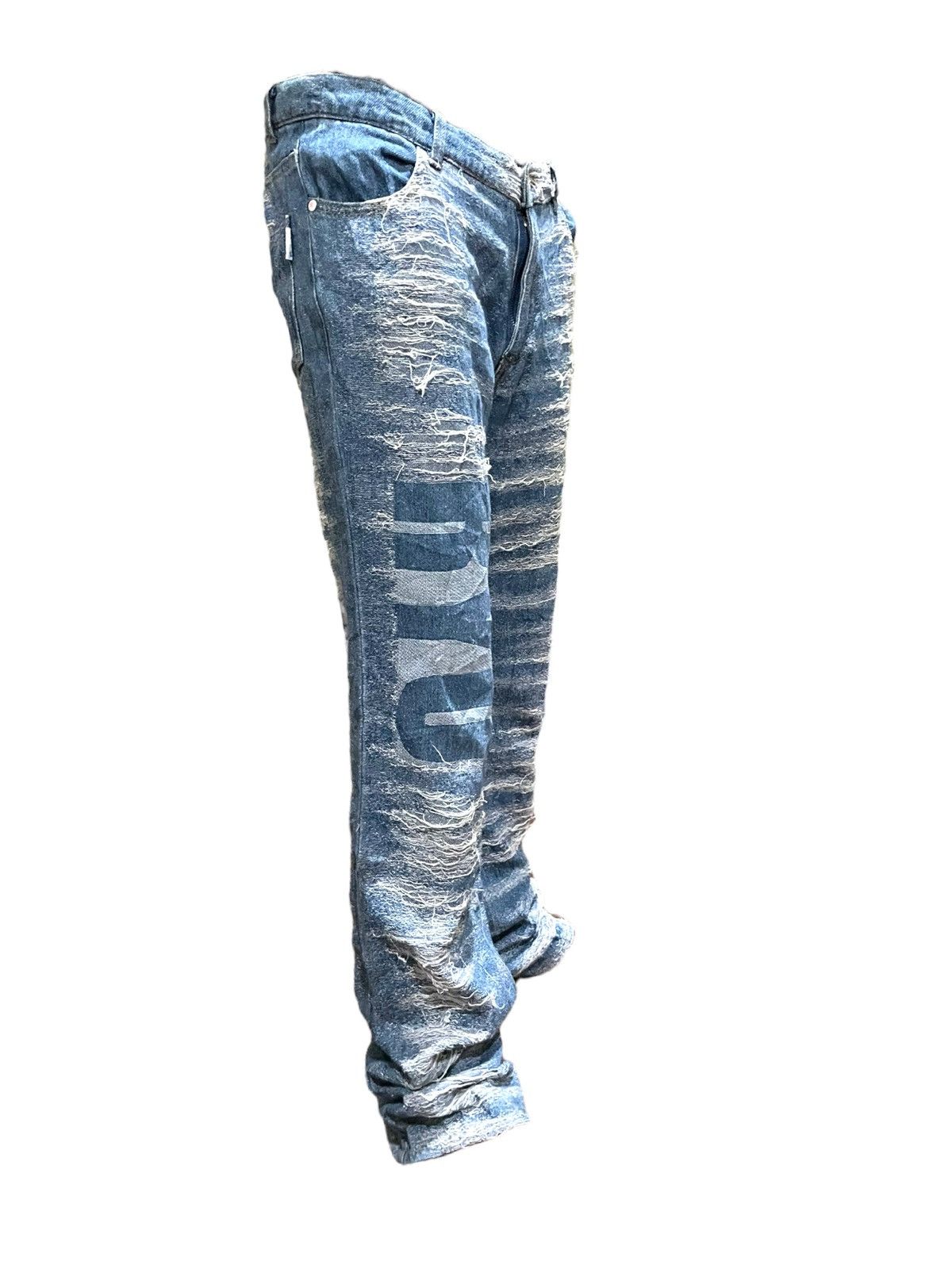 If Six Was Nine × Japanese Brand × Le Grande Bleu (L.G.B.) Japan Oceanus Waves Destroy Jeans Size US 31 - 21 Thumbnail