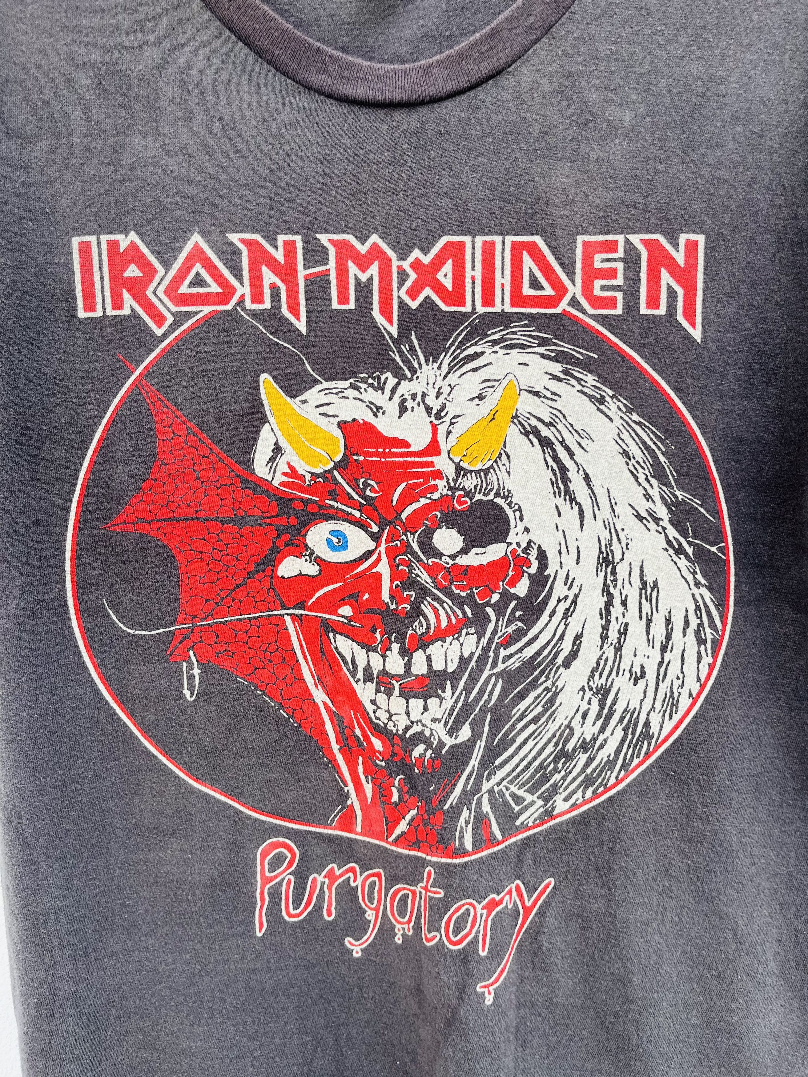 Band Tees × Iron Maiden × Vintage Vintage 80s Iron Maiden Purgatory Alive In America Size US M / EU 48-50 / 2 - 5 Thumbnail