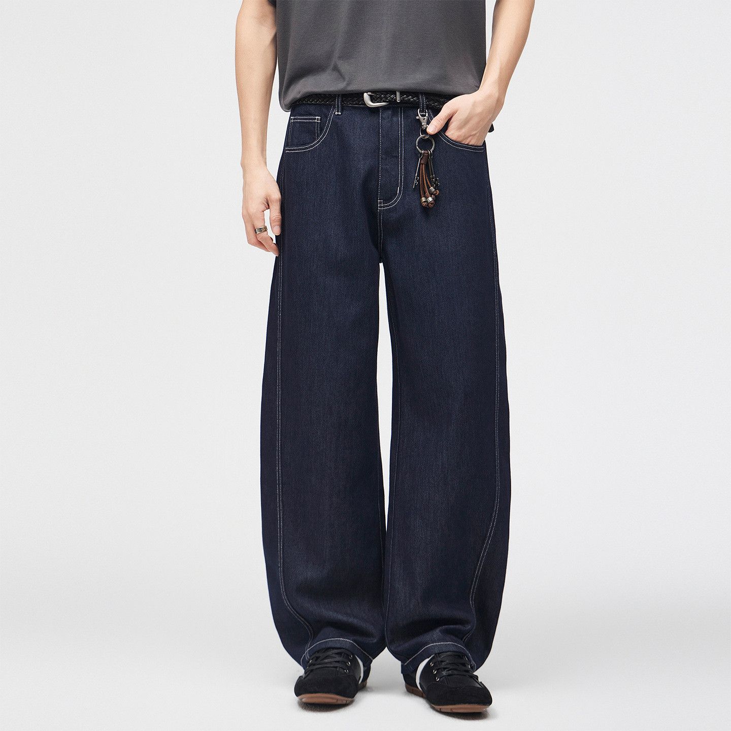 Vintage Men's American-style loose wide-leg casual curved jeans Size US 32 / EU 48 - 2 Thumbnail