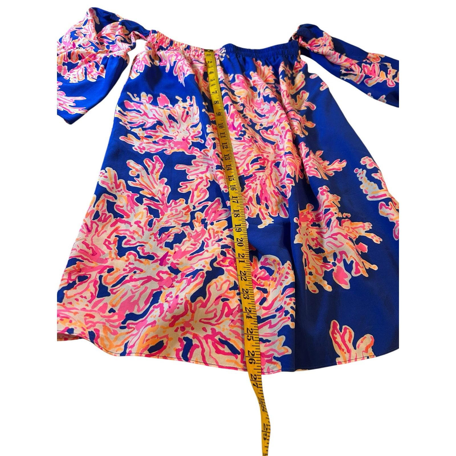 Lilly Pulitzer Lilly Pulitzer Sanilla Off The Shoulder Silk Dress- Size S Size S / US 4 / IT 40 - 6 Thumbnail