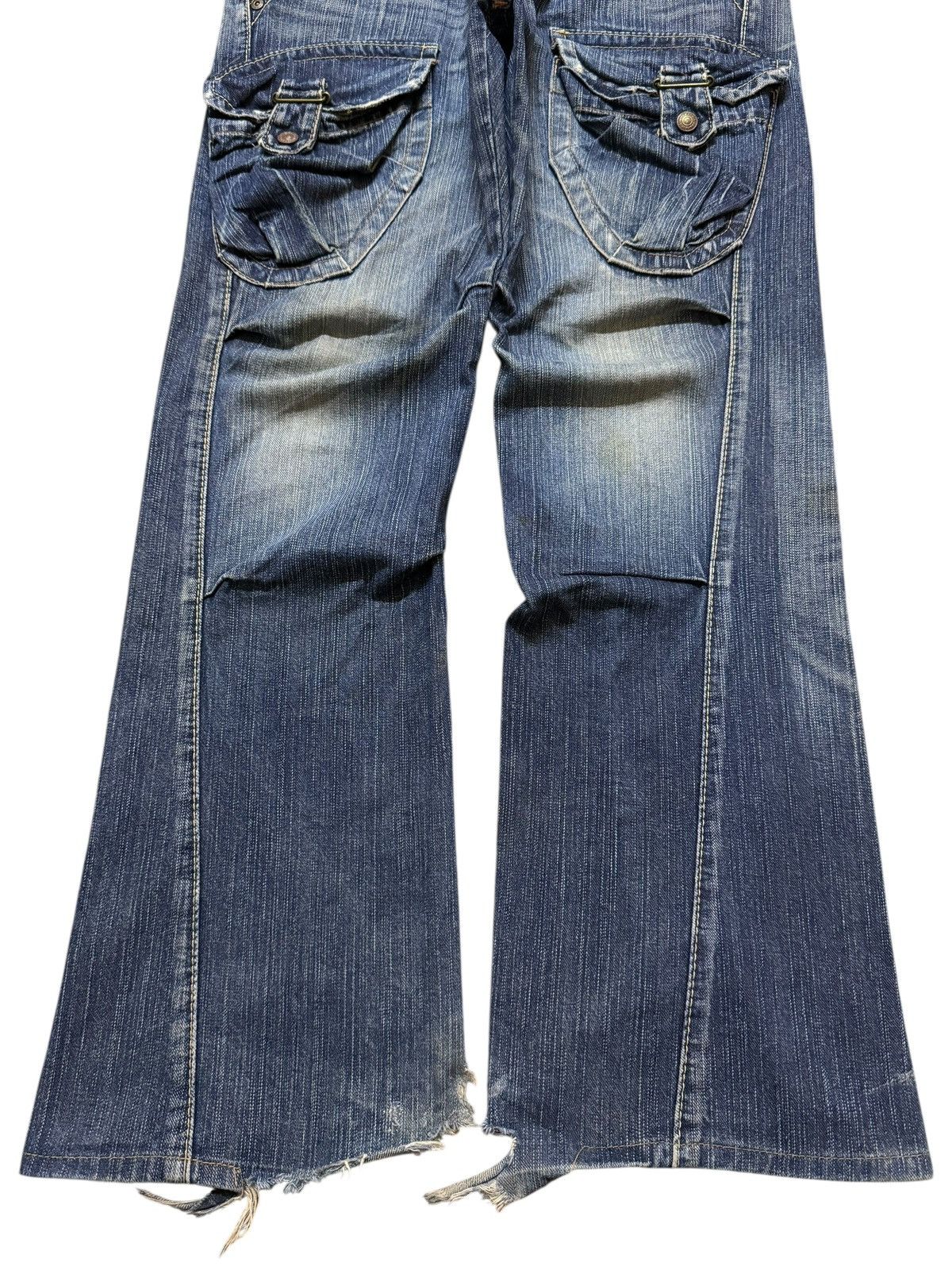 Edwin Vintage Y2K Edwin XV Tactical Pocket Blue Faded Wash Flared Size US 30 / EU 46 - 7 Thumbnail