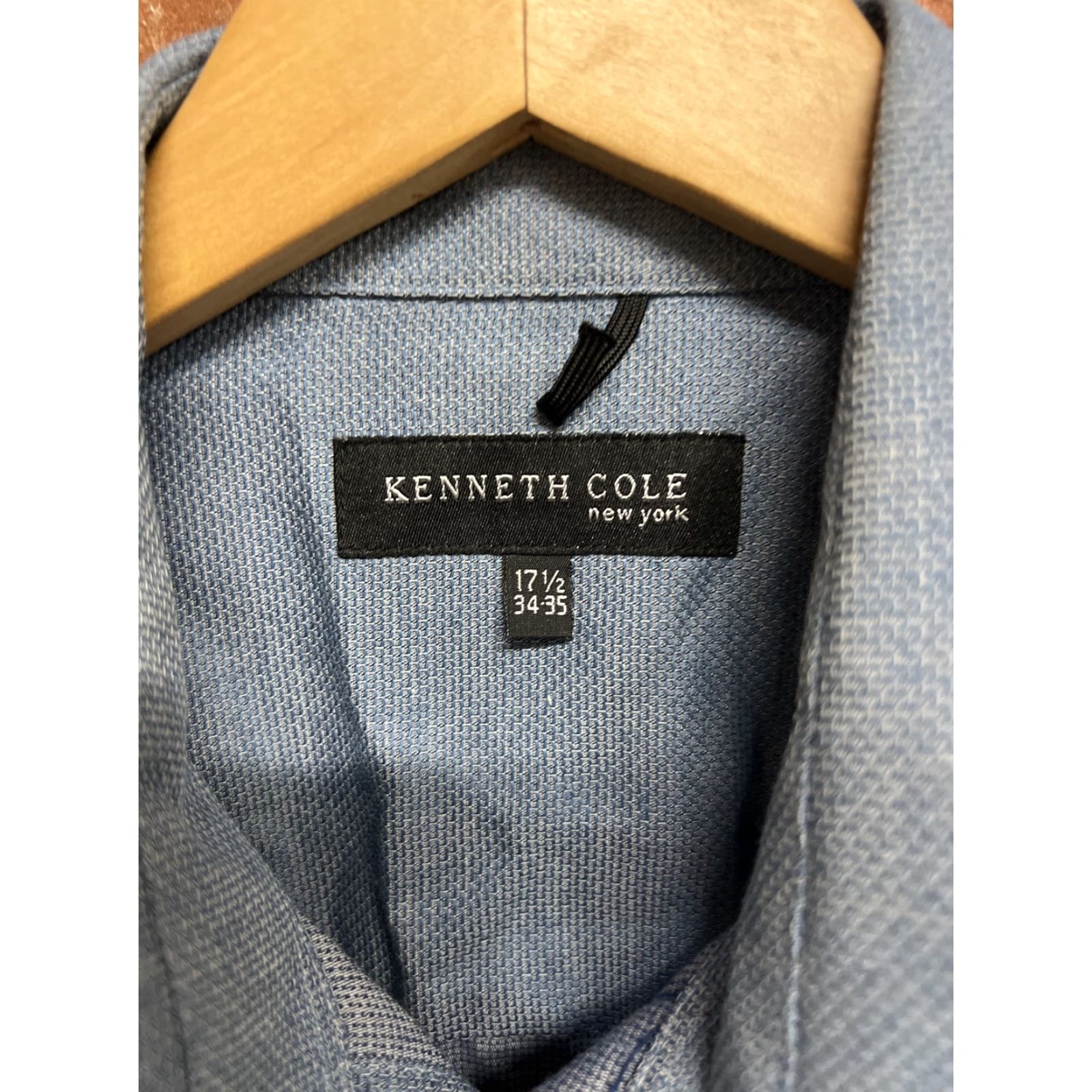 Kenneth Cole Kenneth Cole New York MEns Blue Long Sleeve Knitted Button-Up 17.5 Size Size US XXL / EU 58 / 5 - 3 Thumbnail