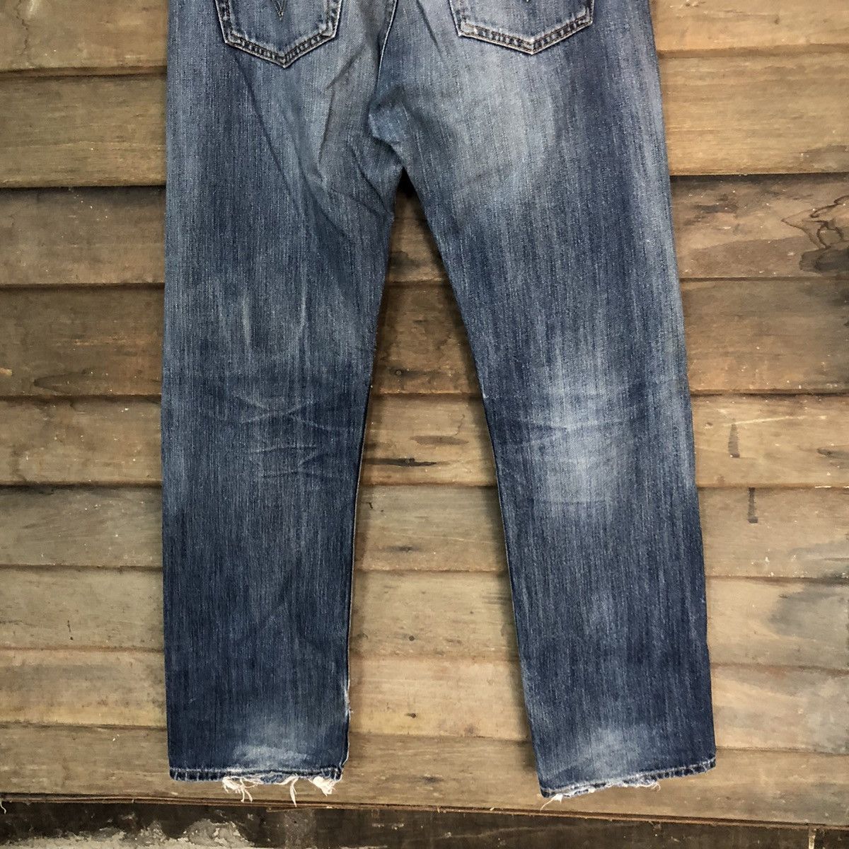 Levi's 501 Levis ripped distressed Blue faded Denim Pants #7309 Size US 31 - 13 Thumbnail