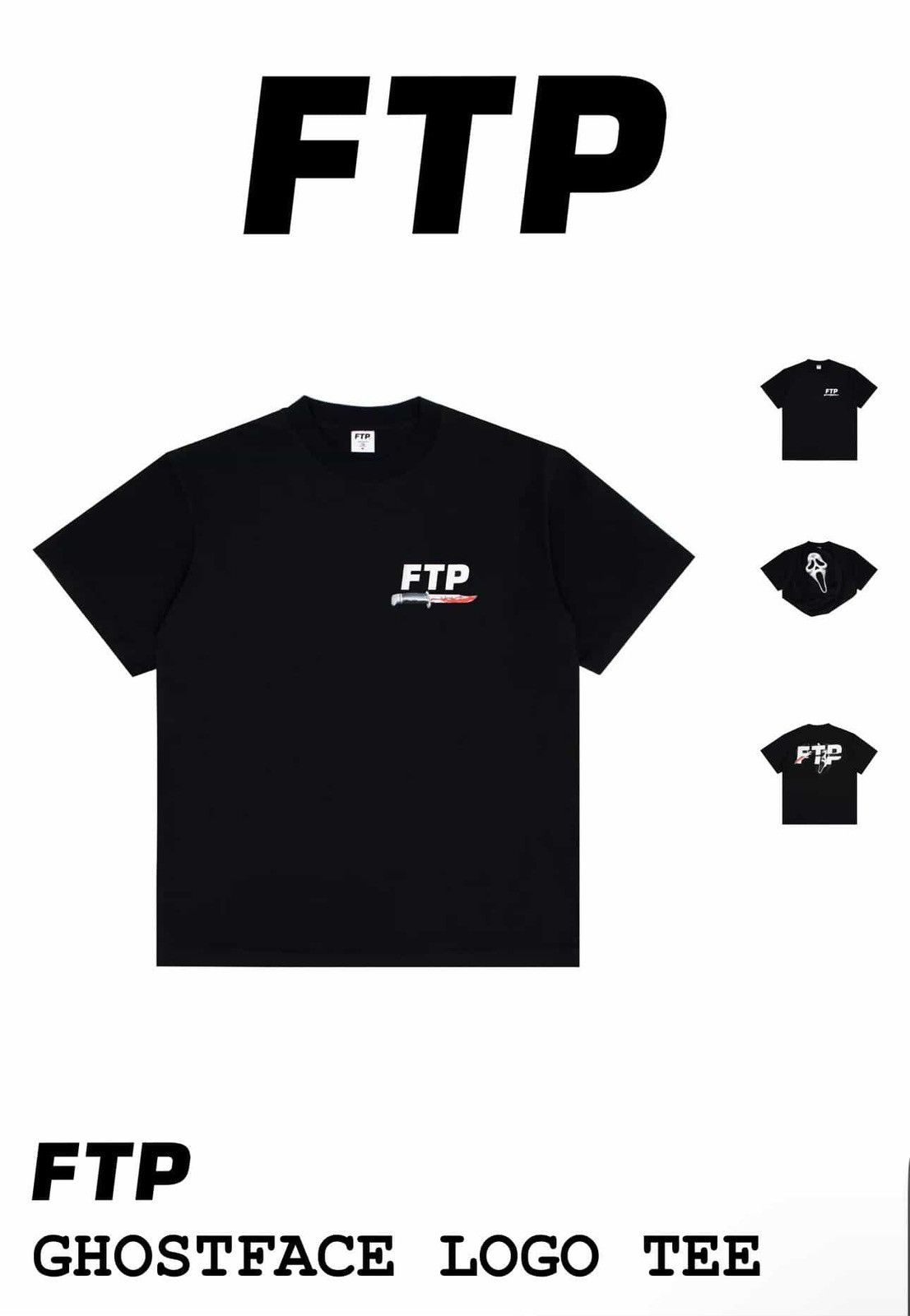 Fuck The Population FUCKTHEPOPULATION Ghostface Logo Tee (Black) Size US L / EU 52-54 / 3 - 4 Thumbnail