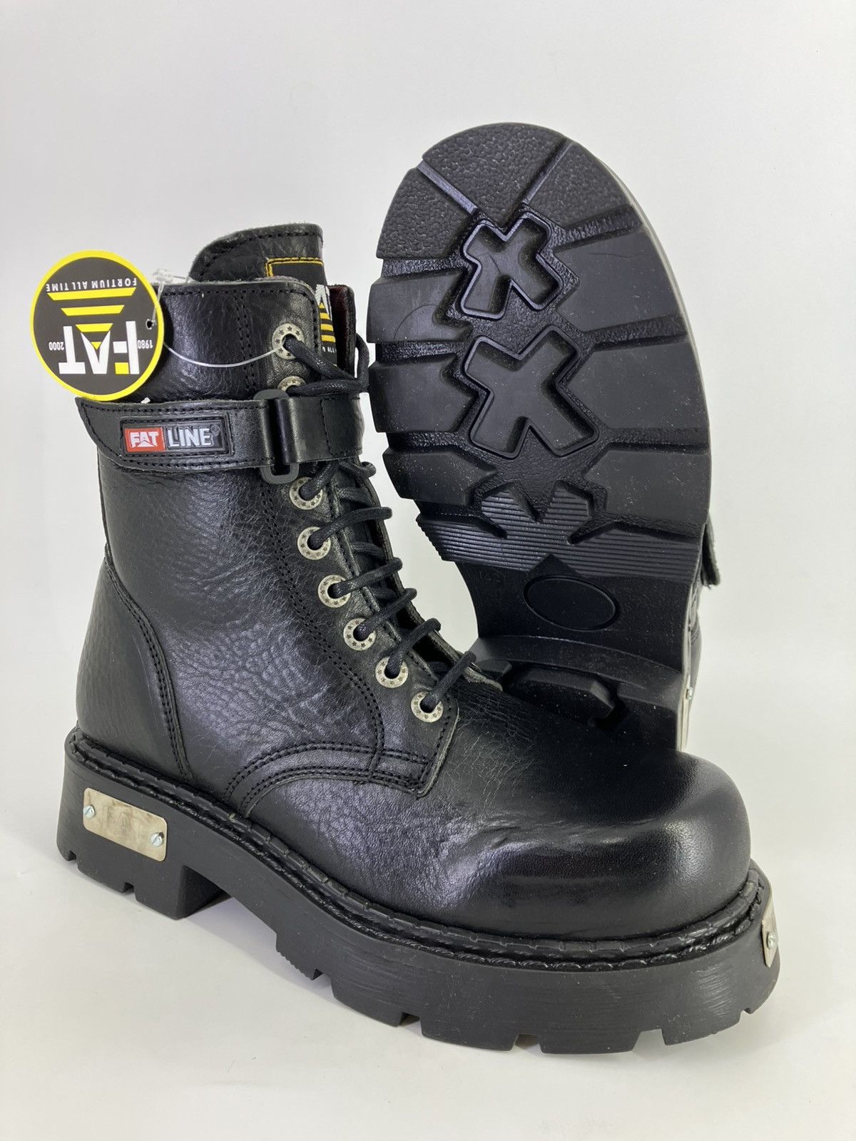Vintage Genuine leather military-style boot chunky platform FAT Y2K Size US 10 / EU 43 - 1 Thumbnail