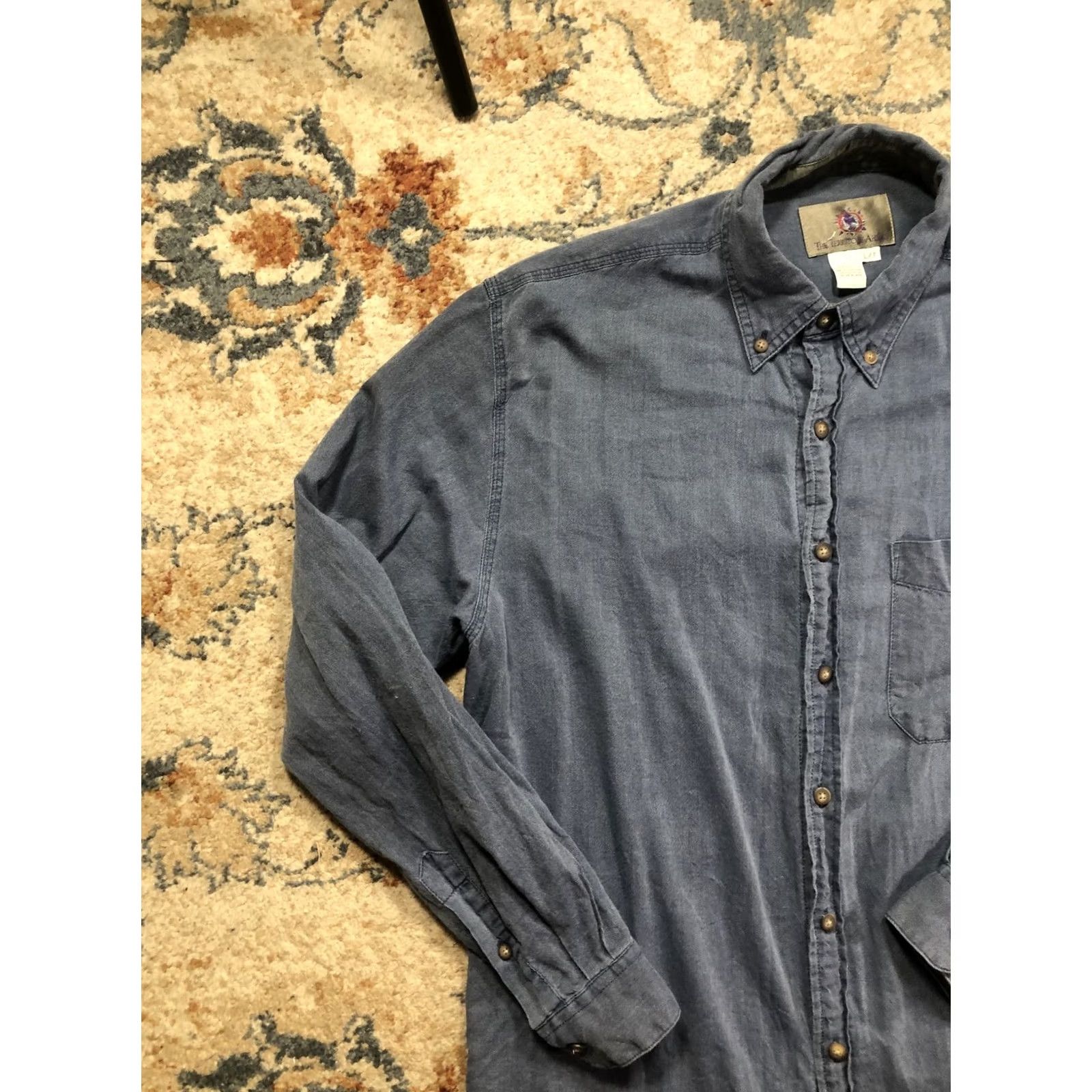 The Territory Ahead The Territory Ahead Shirt Mens LT Tall Blue Chambray Long Sleeve Button Down Size US L / EU 52-54 / 3 - 3 Thumbnail