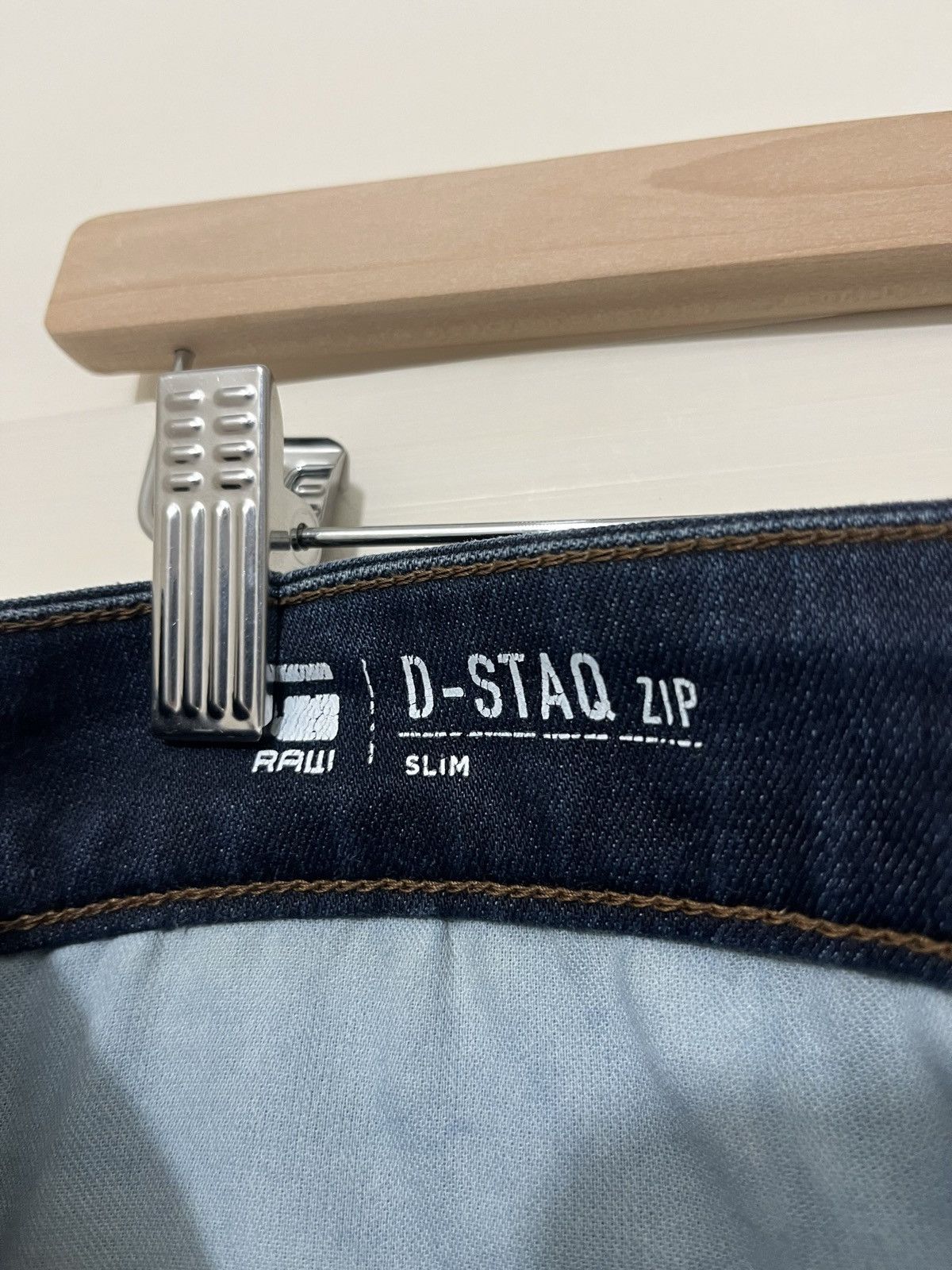 G-Star G-Star RAW D-Staq Zip Slim Darkwash Denim Size 34x32 Size US 34 / EU 50 - 4 Thumbnail