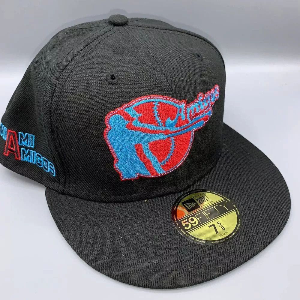 Miami Amigos Hat Men 7 5/8 59Fifty New Era MiLB Fitted Cap