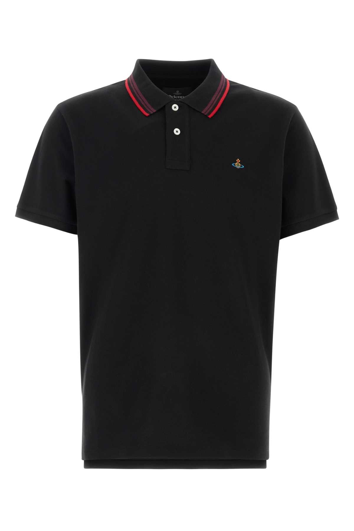 Vivienne Westwood Black Piquet Polo Shirt Size US M / EU 48-50 / 2 - 1 Thumbnail