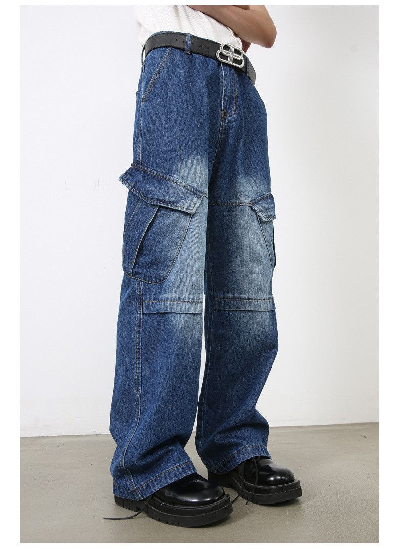Japanese Brand × Jean American loose straight hiphop street pocket cargo jeans Size US 32 / EU 48 - 4 Thumbnail
