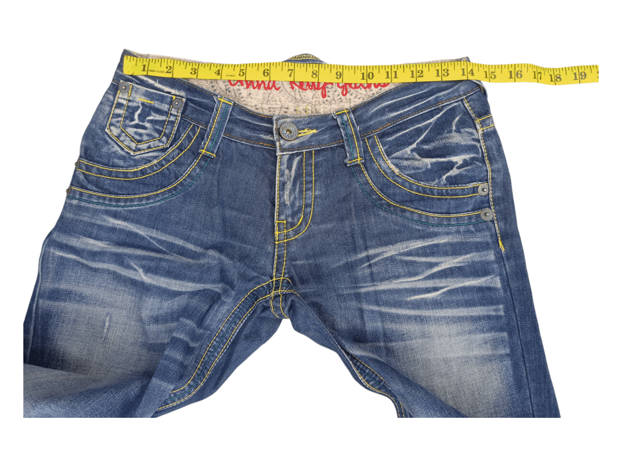 Japanese Brand Anna Kerry Low Rise Mud Max Super Flare Jeans Size US 27 - 14 Thumbnail