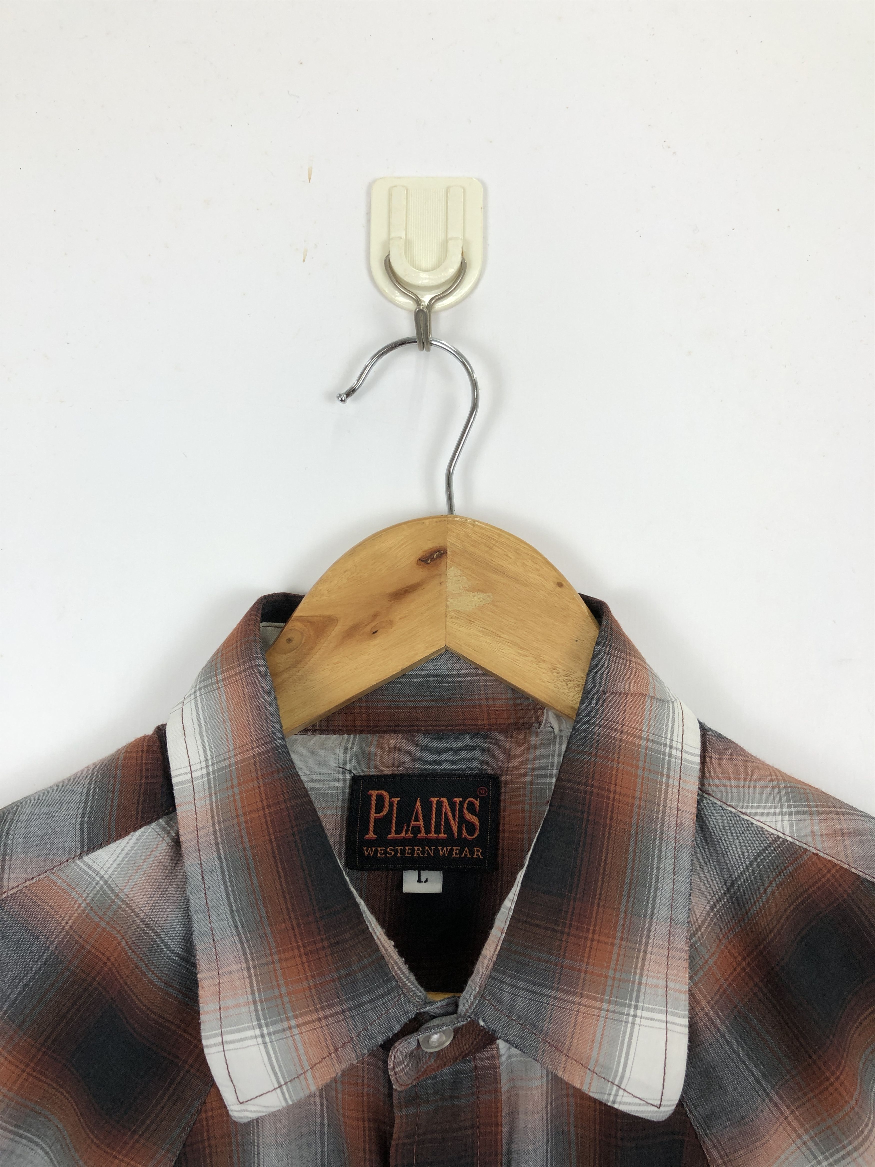 Japanese Brand × Vintage Vintage Japanese Brand Shadow Plaid Button Up Shirt TA0482 Size US L / EU 52-54 / 3 - 9 Thumbnail