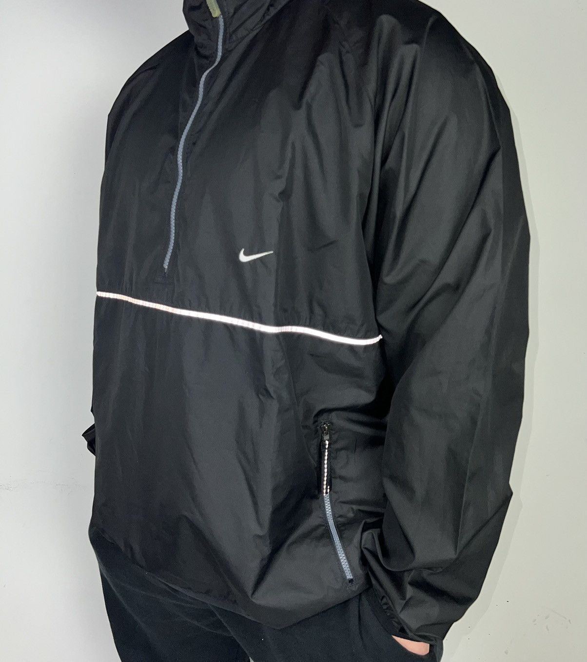 Nike × Vintage Vintage Nike Jacket Anorak Reflective 1/2 Zip Drill Y2K Size US XL / EU 56 / 4 - 1 Thumbnail