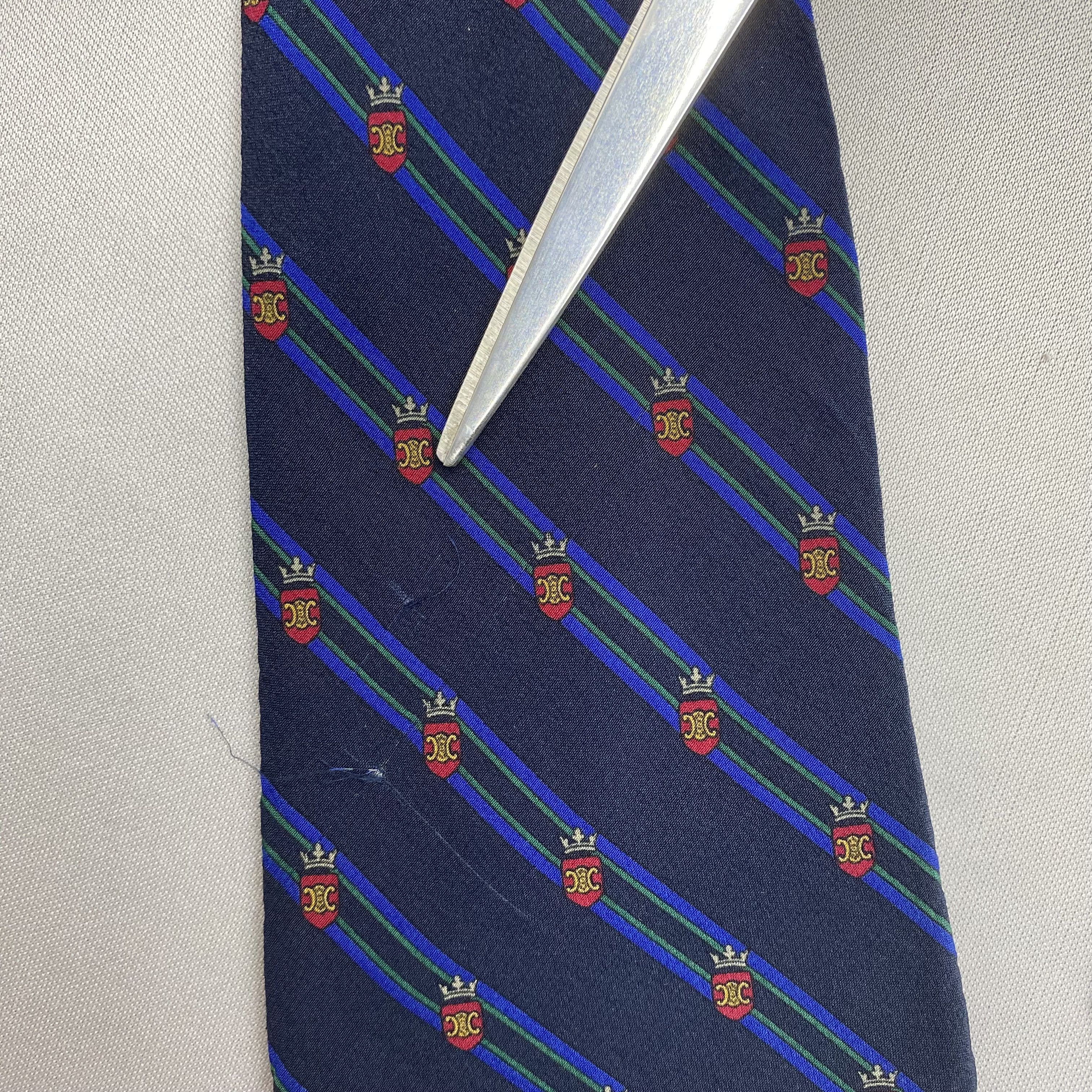 Celine Vintage Celine SILK Necktie Cravate Pure Silk Neck Tie Size ONE SIZE - 9 Thumbnail