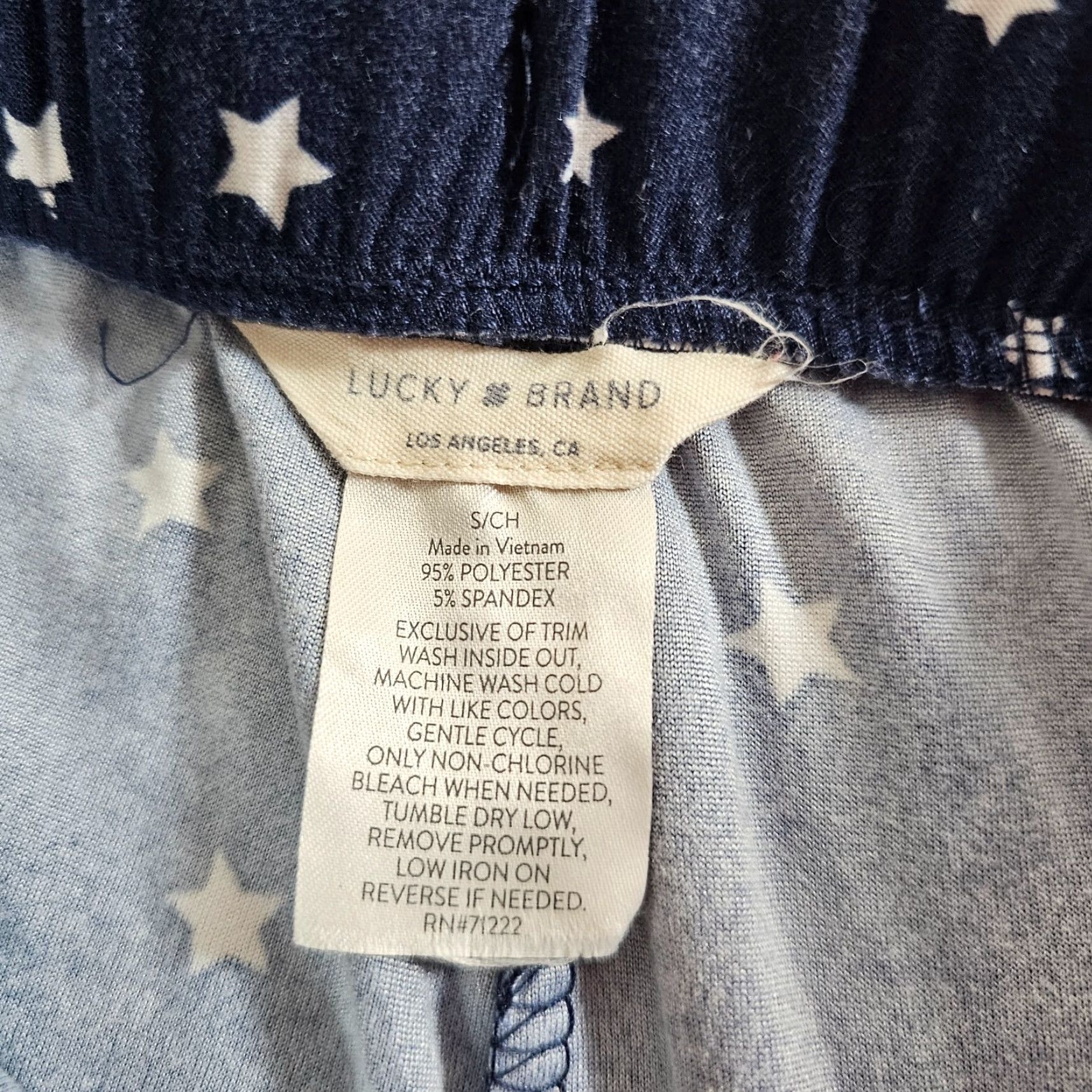 Lucky Brand Lucky Brand Sweatpants Women S Star Print Fleece Drawstring Crop Navy Blue/Blue Size 28" / US 6 / IT 42 - 4 Thumbnail