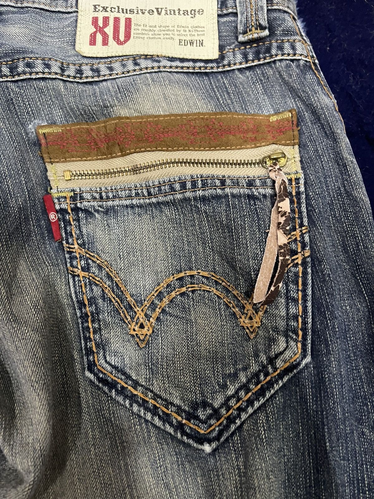 Edwin × Japanese Brand Distressed Edwin Exclusive Vintage Jeans (11) Size US 32 / EU 48 - 3 Thumbnail