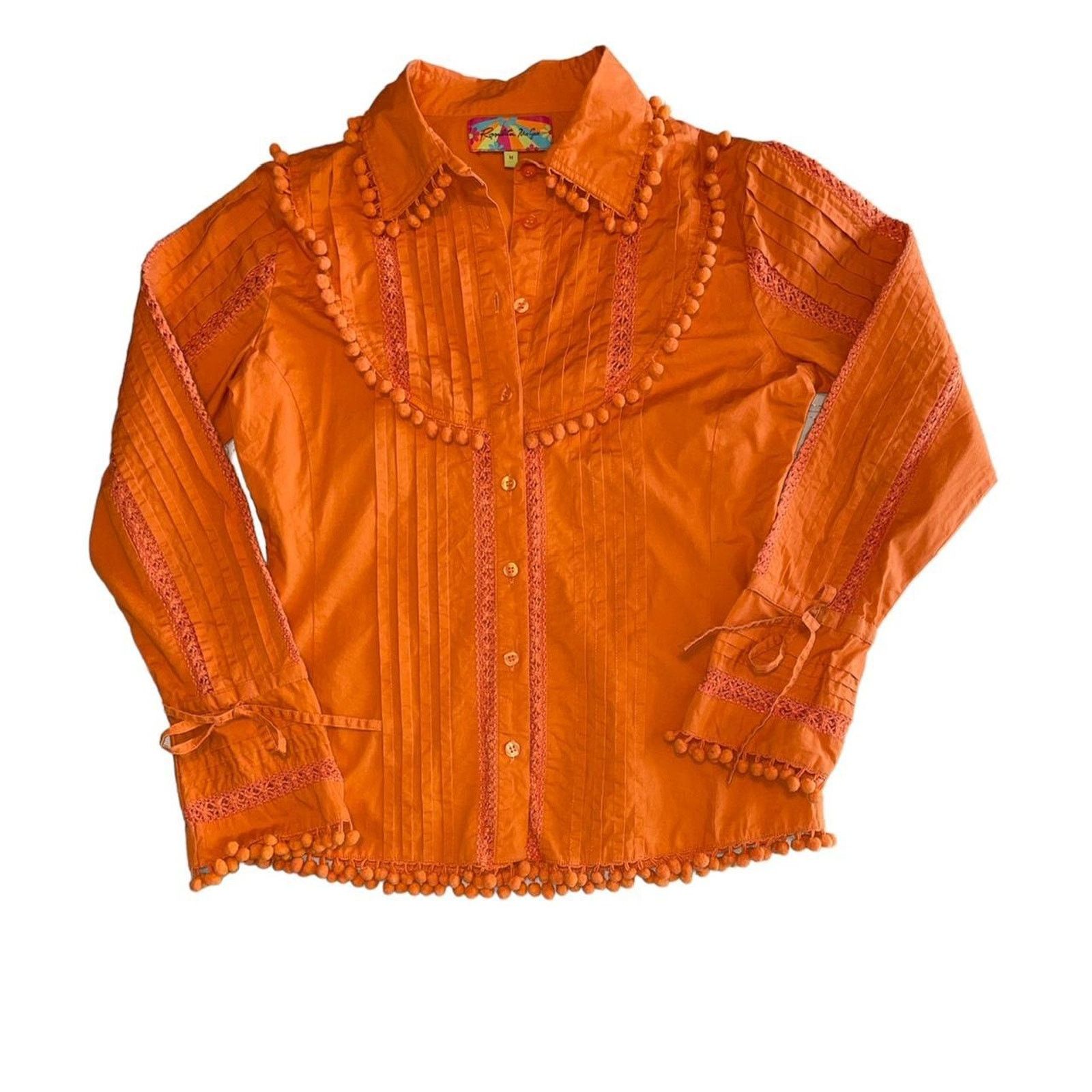 Other Rosalita Mcgee Dopamine Orange Embellished Shirt size Medium Size M / US 6-8 / IT 42-44 - 2 Thumbnail