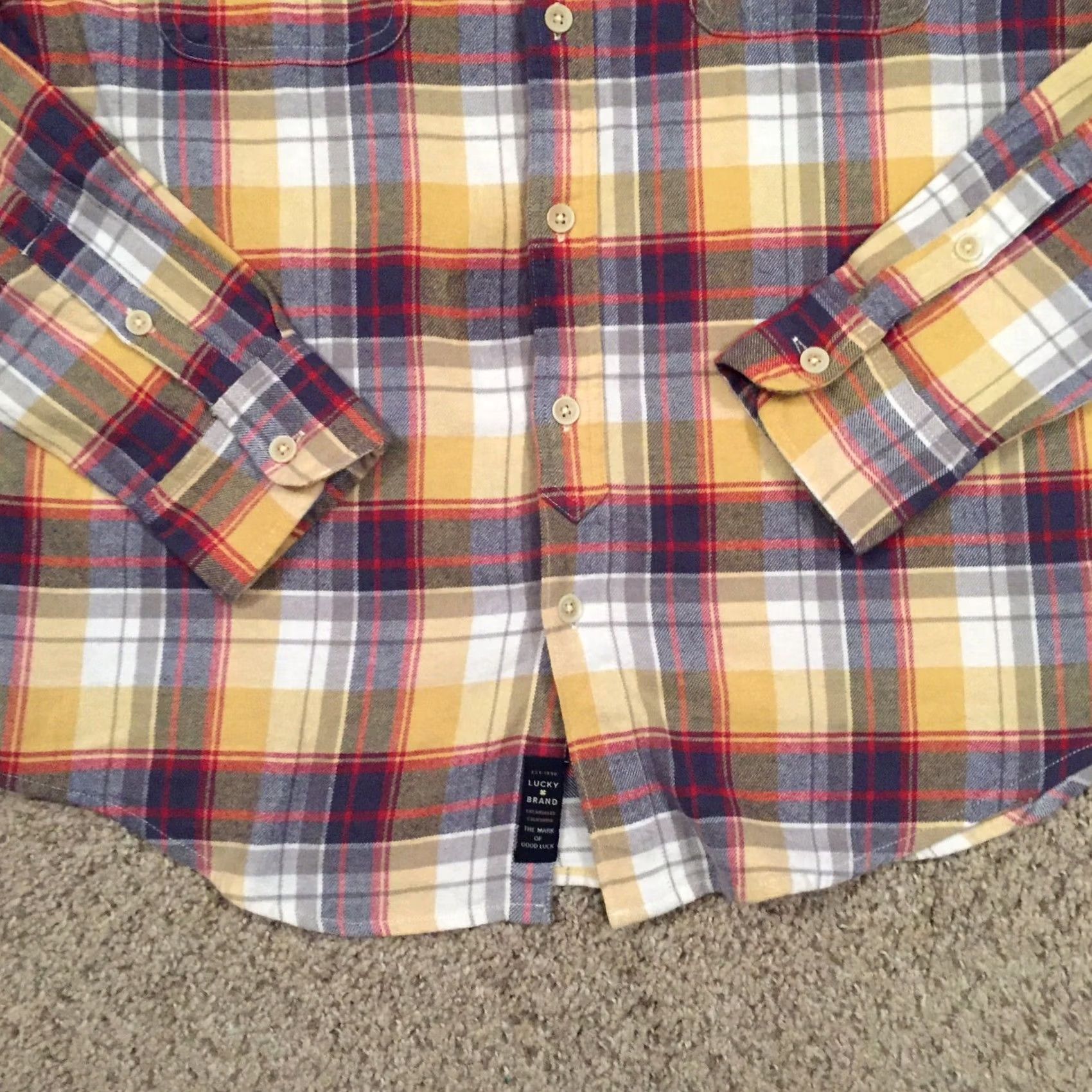 Lucky Brand Lucky Brand Shirt Mens Medium Multicolor Plaid Long Sleeve Button Up Pockets Size US M / EU 48-50 / 2 - 4 Thumbnail