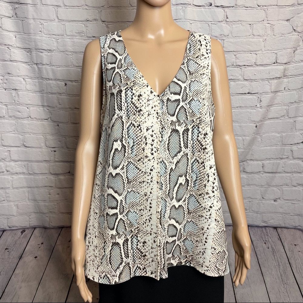 Anthropologie Anthropologie Daniel Rainn Snakeskin Print Blouse Size L Size L / US 10 / IT 46 - 2 Thumbnail