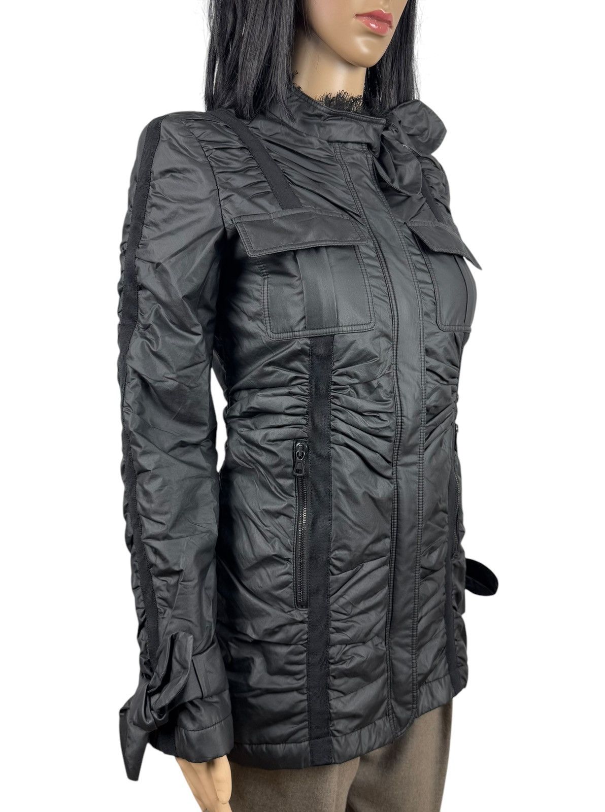 Valentino Valentino Bow Decor Zip Jacket Mesh Trim First Line size 6 Size M / US 6-8 / IT 42-44 - 4 Thumbnail
