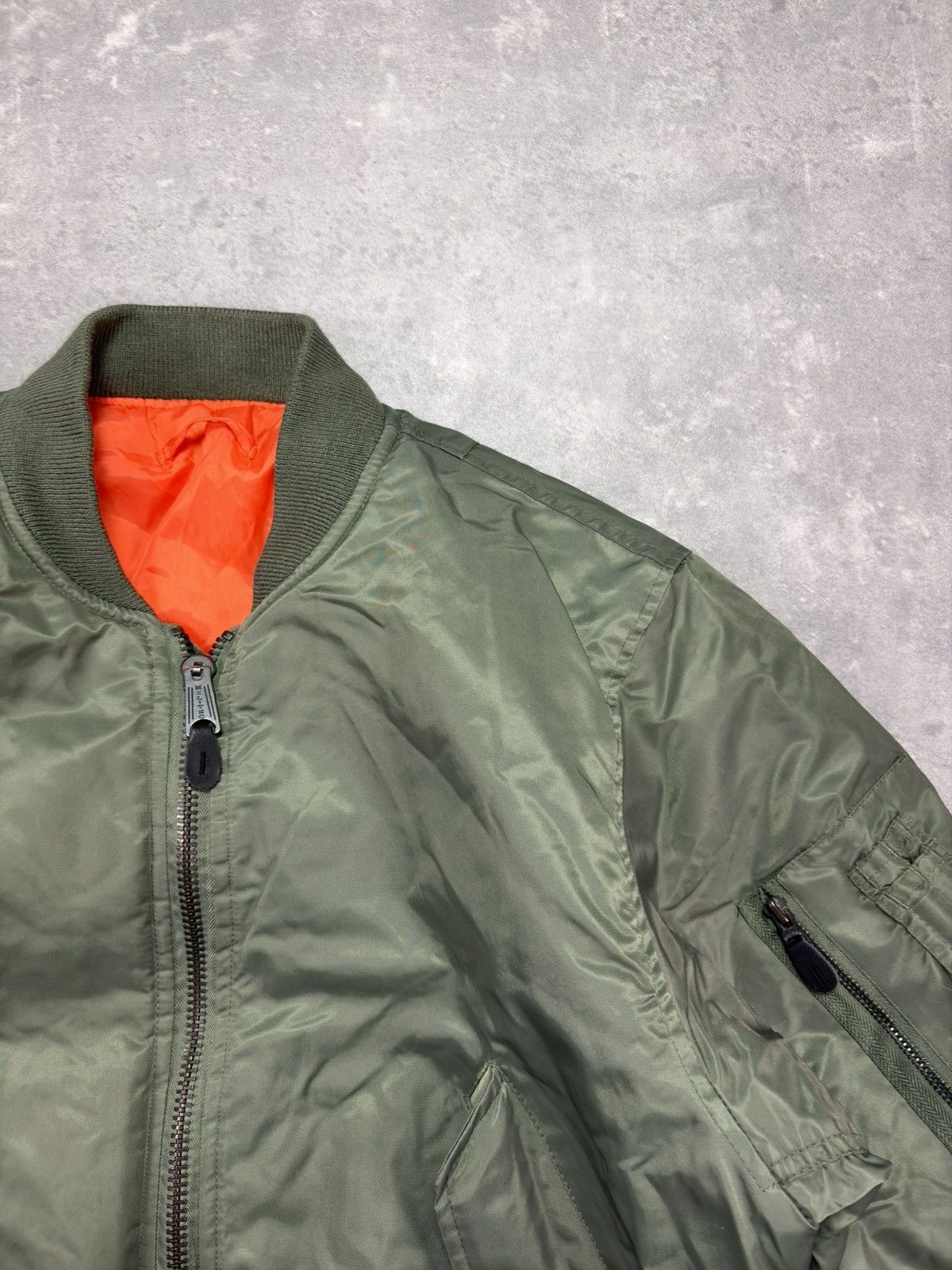 MIL-TEC Mil-Tec Vintage Khaki Green MA-1 Bomber Jacket S M Size US S / EU 44-46 / 1 - 4 Thumbnail