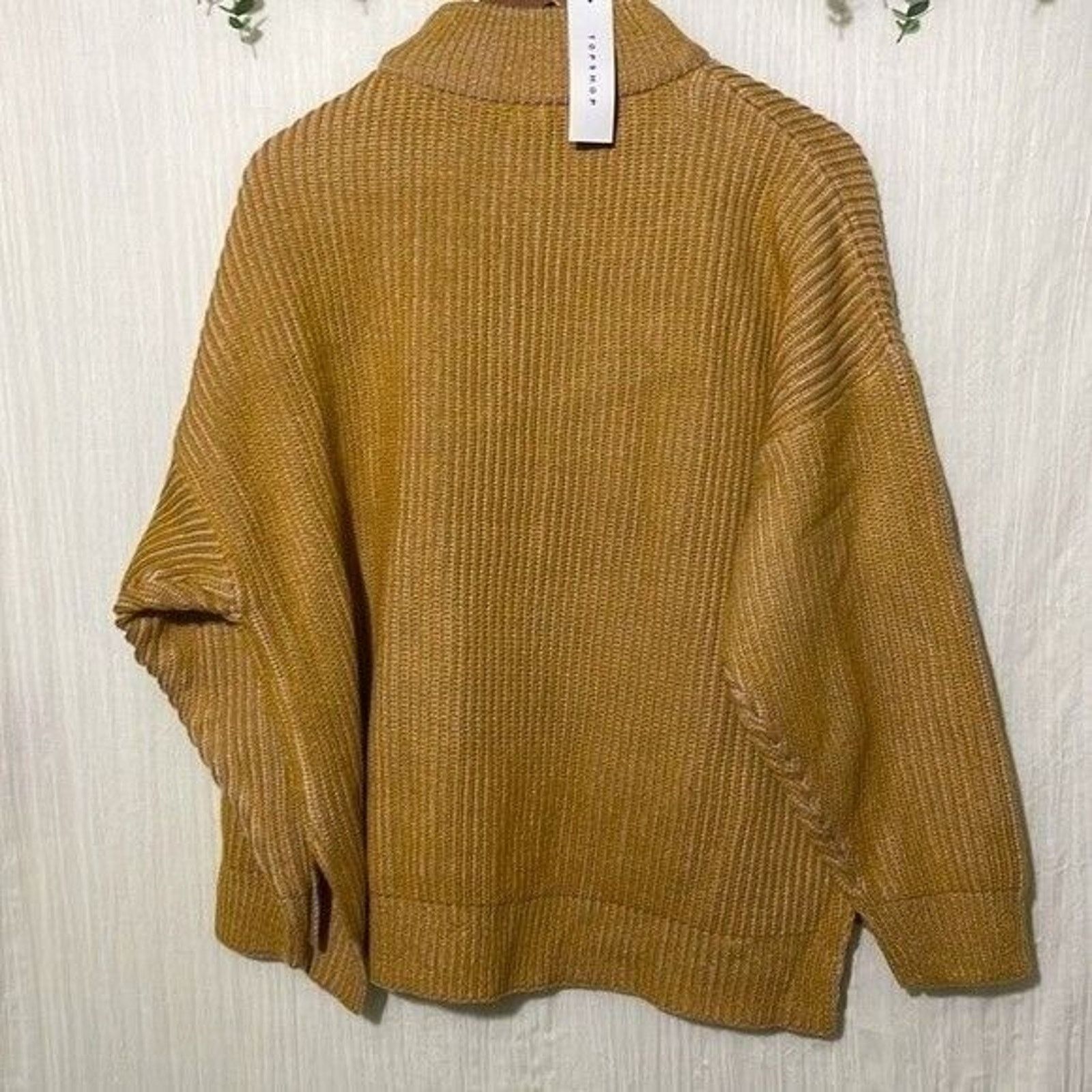 Topshop Top Shop Sweater Womens 4/6 NWT MockNeck Oversized Yellow Size S / US 4 / IT 40 - 8 Thumbnail