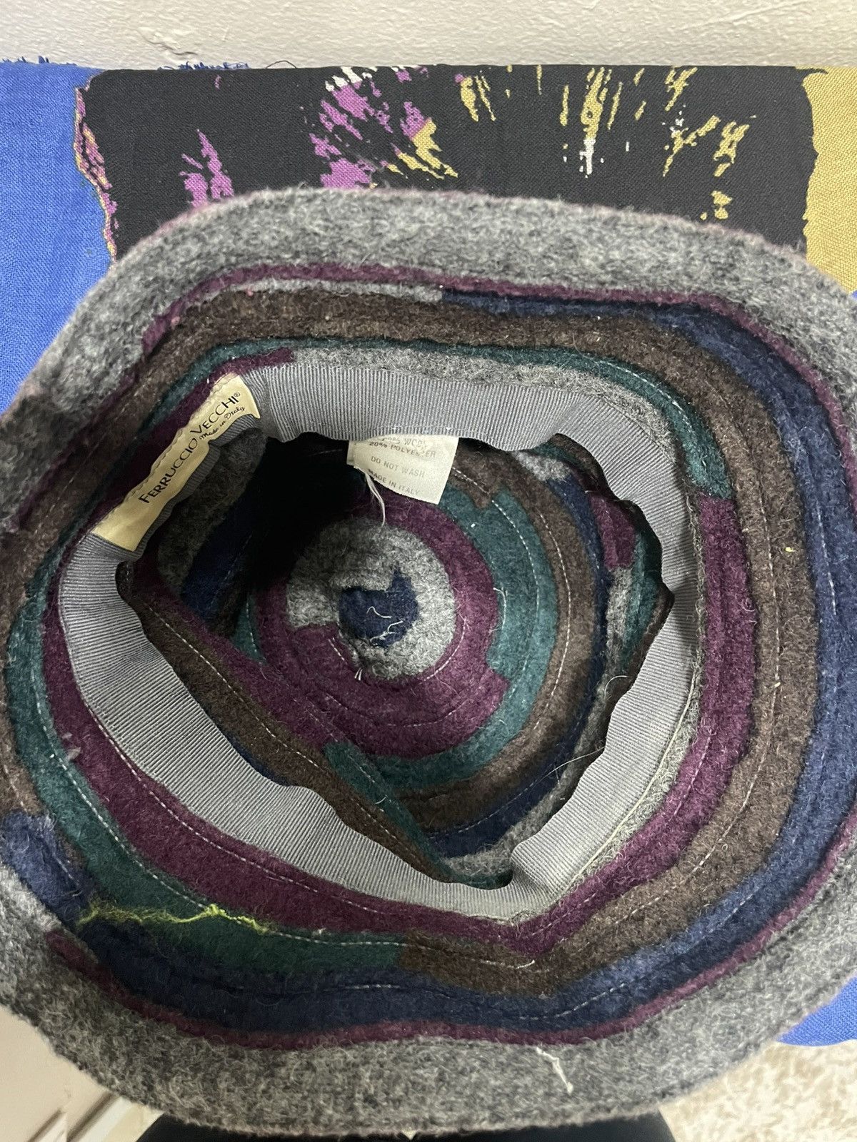 Other Ferruccio Vecchi designer 🇮🇹 Rebuilt Wool Bucket Hat Size ONE SIZE - 4 Thumbnail